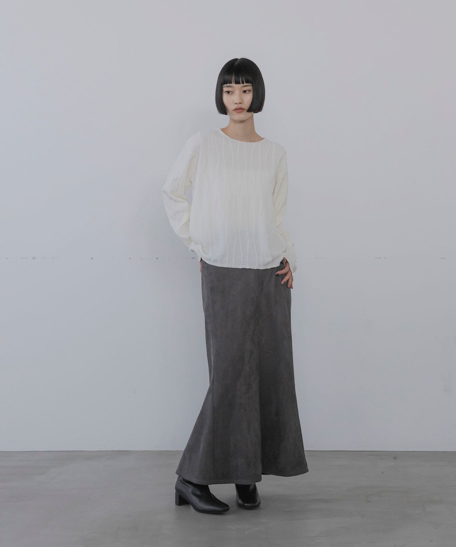 LOWRYS FARM「ジャガードフリンジＬＳ」|Tシャツ・カットソー|