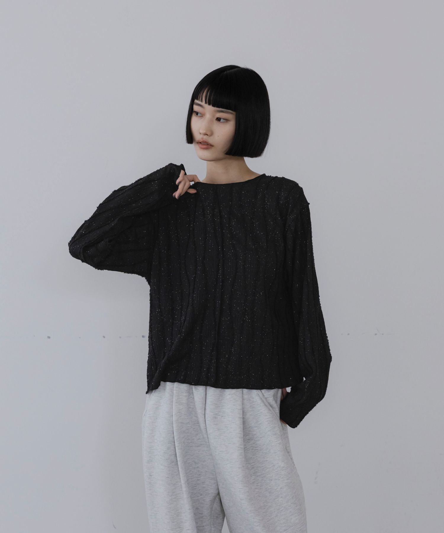 LOWRYS FARM「ジャガードフリンジＬＳ」|Tシャツ・カットソー|