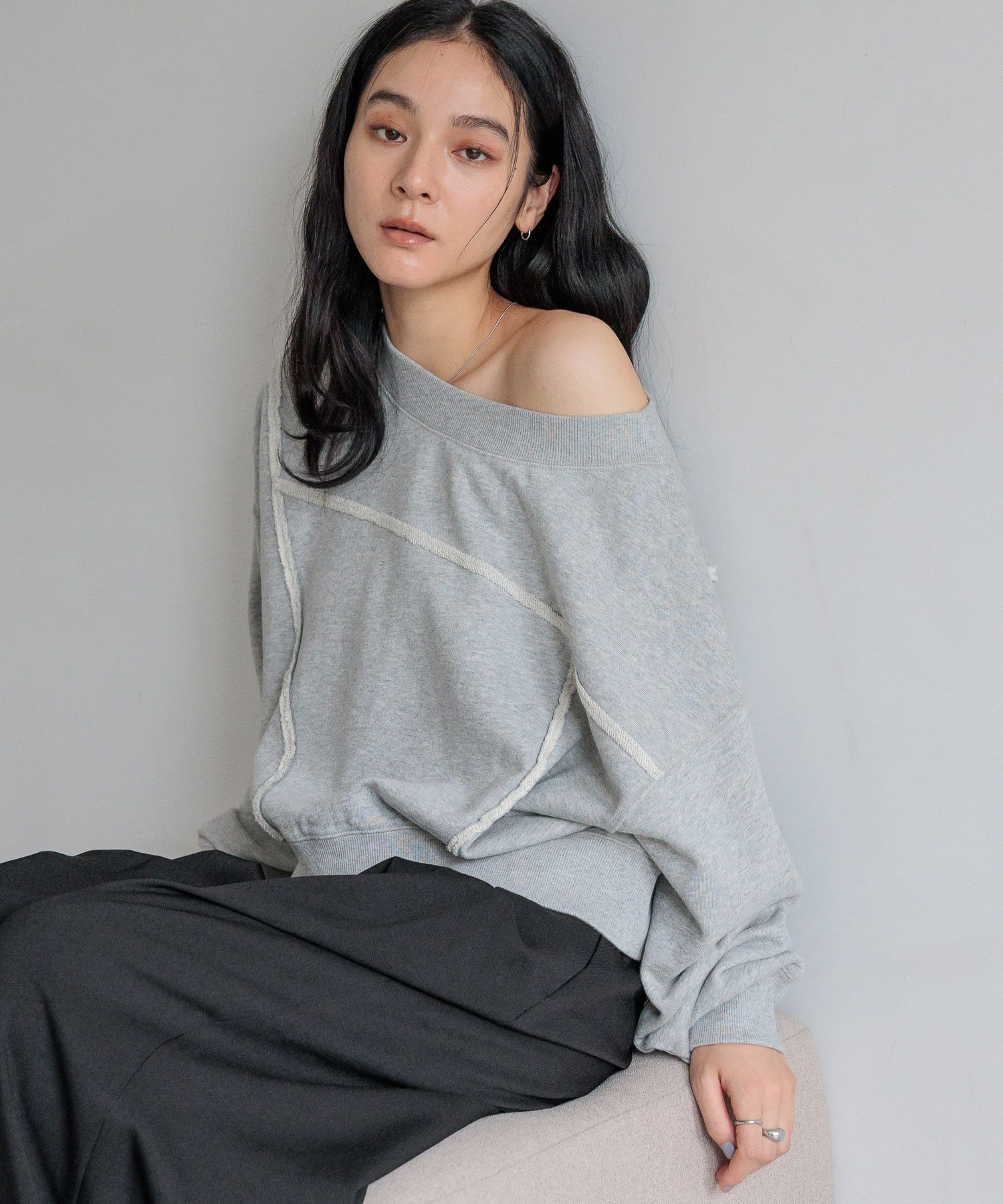 LOWRYS FARM「リメイクフウウラケＬＳ」|Tシャツ・カットソー|GRY6