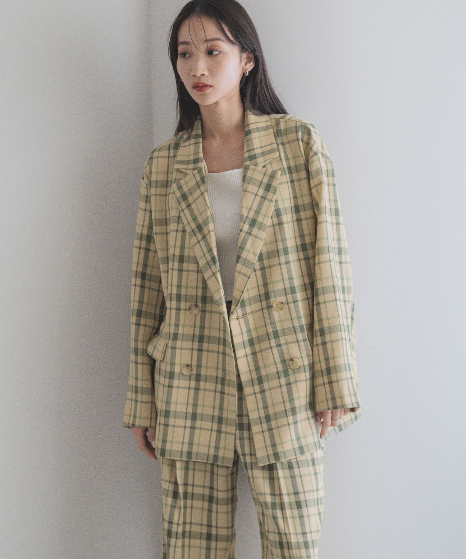 LOWRYS FARM「ホップサックダブルジャケット」|その他|GRNﾁｪｯｸ