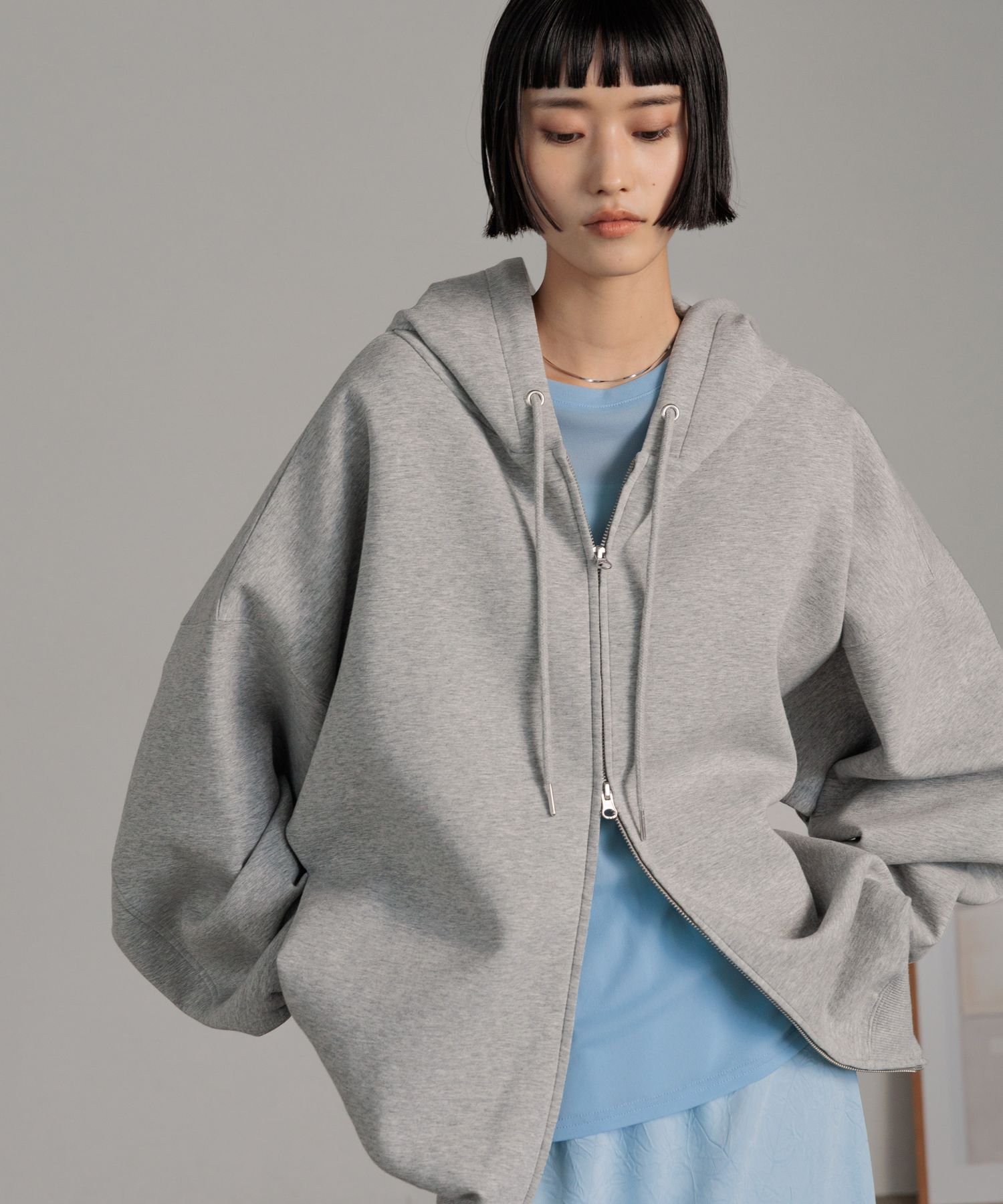 LOWRYS FARM「BIGZIPフーディ」|Tシャツ・カットソー|GRY2