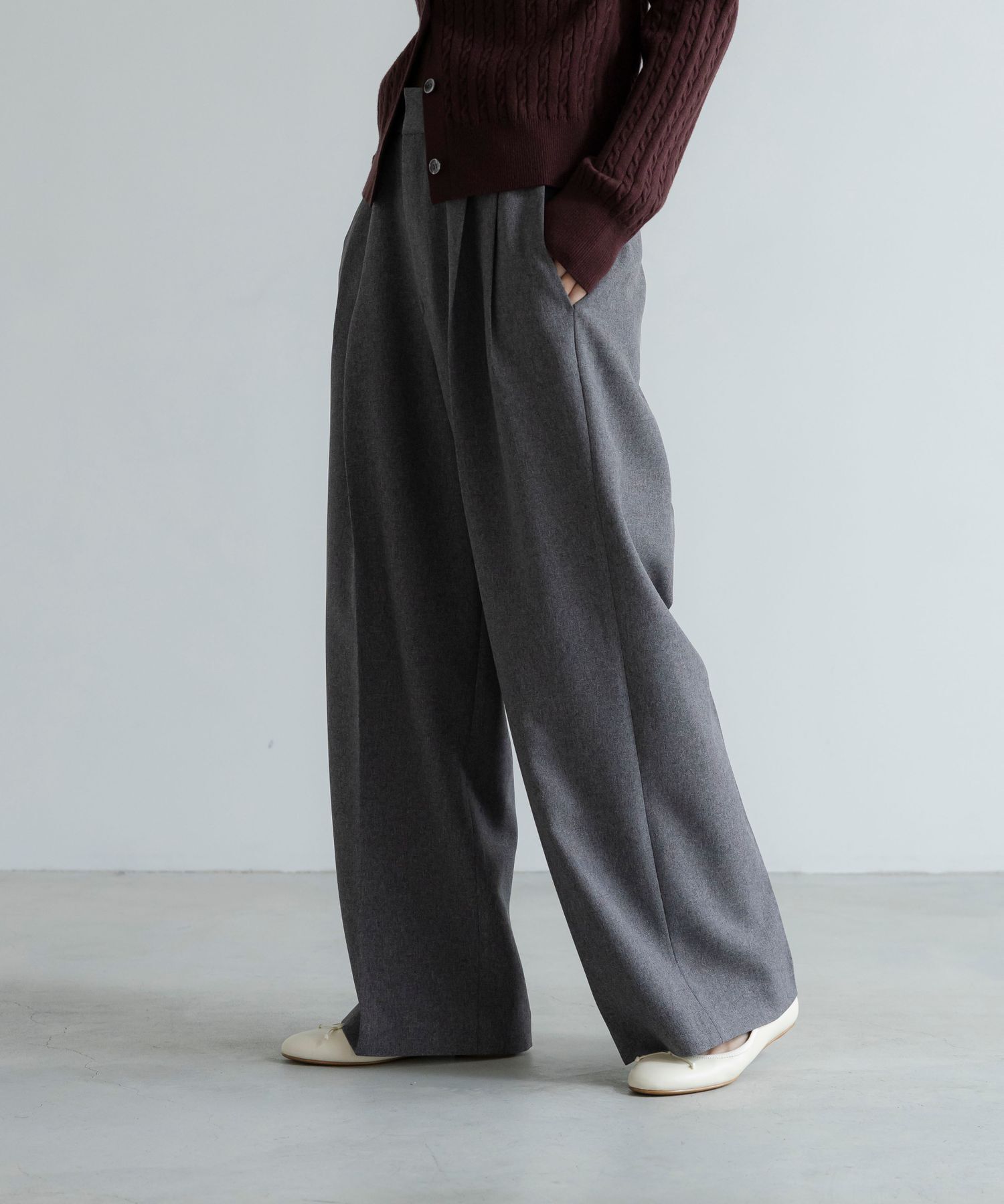 LOWRYS FARM「ラナテックワイドパンツ」|その他|GRY