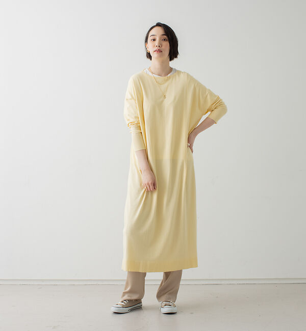 collex「ストレッチロングワンピース」|ワンピース|イエロー