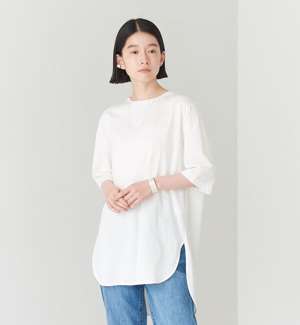 collex「【接触冷感・UVカット】コンパクトクールチュニックTシャツ」|Tシャツ・カットソー|ホワイト
