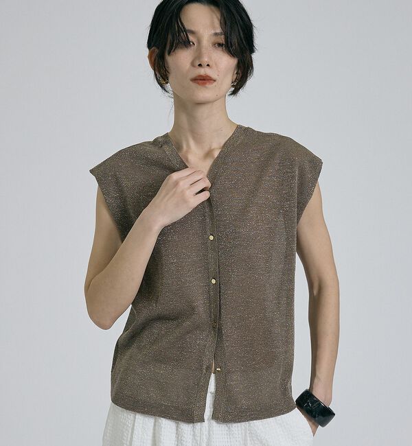 qualite「【前後着用可能！】ラメ2WAYニット」|ベスト・ジレ|