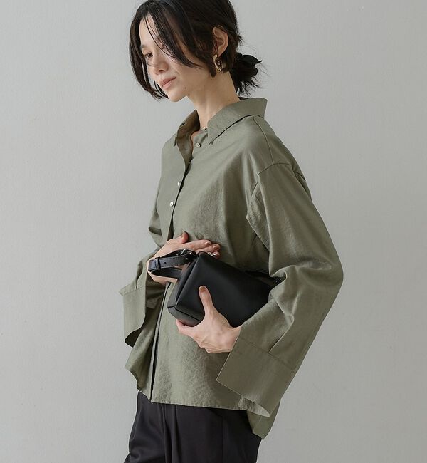 qualite「ウールミックスシャツ」|シャツ・ブラウス|カーキ