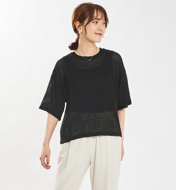 abahouse mavie「メッシュレースプルオーバー」|Tシャツ・カットソー|