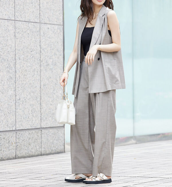abahouse mavie「【LEE掲載・セットアップ対応】メランジ調ストレートパンツ/リネンライクタックス」|その他|