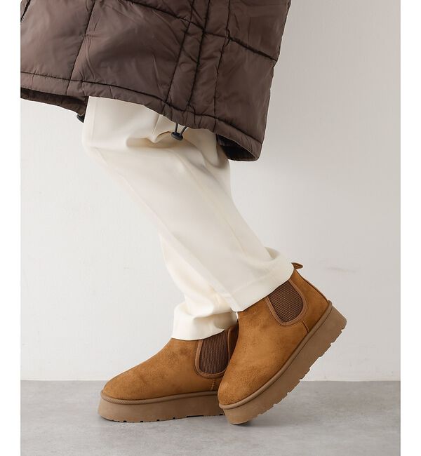 abahouse mavie「MEI SIDE GORE BOOTS」|ショートブーツ|ブラウン
