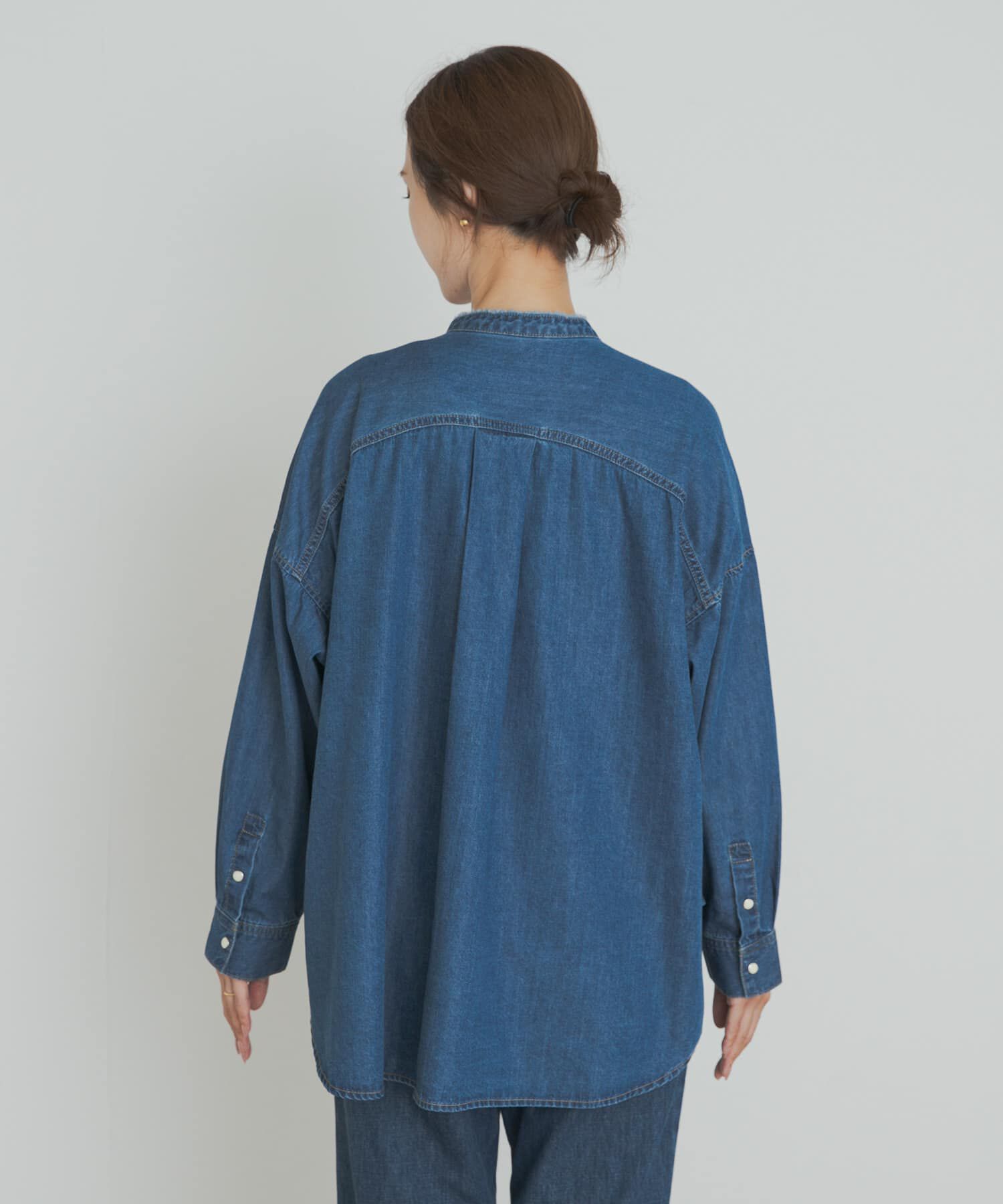 URBAN RESEARCH DOORS「デニムバンドカラーシャツ」|シャツ・ブラウス|