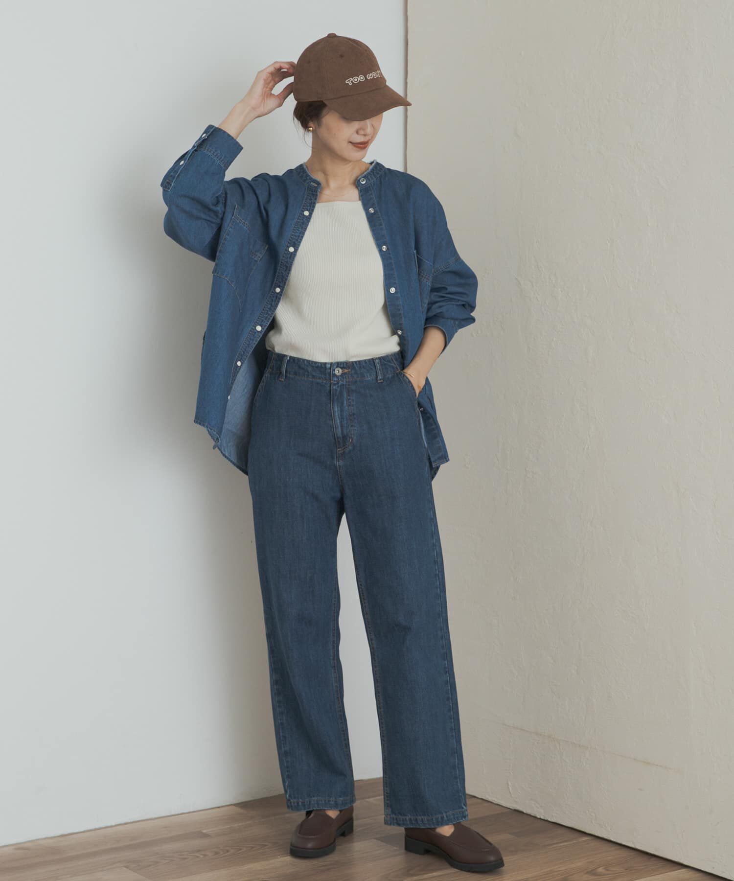 URBAN RESEARCH DOORS「デニムバンドカラーシャツ」|シャツ・ブラウス|