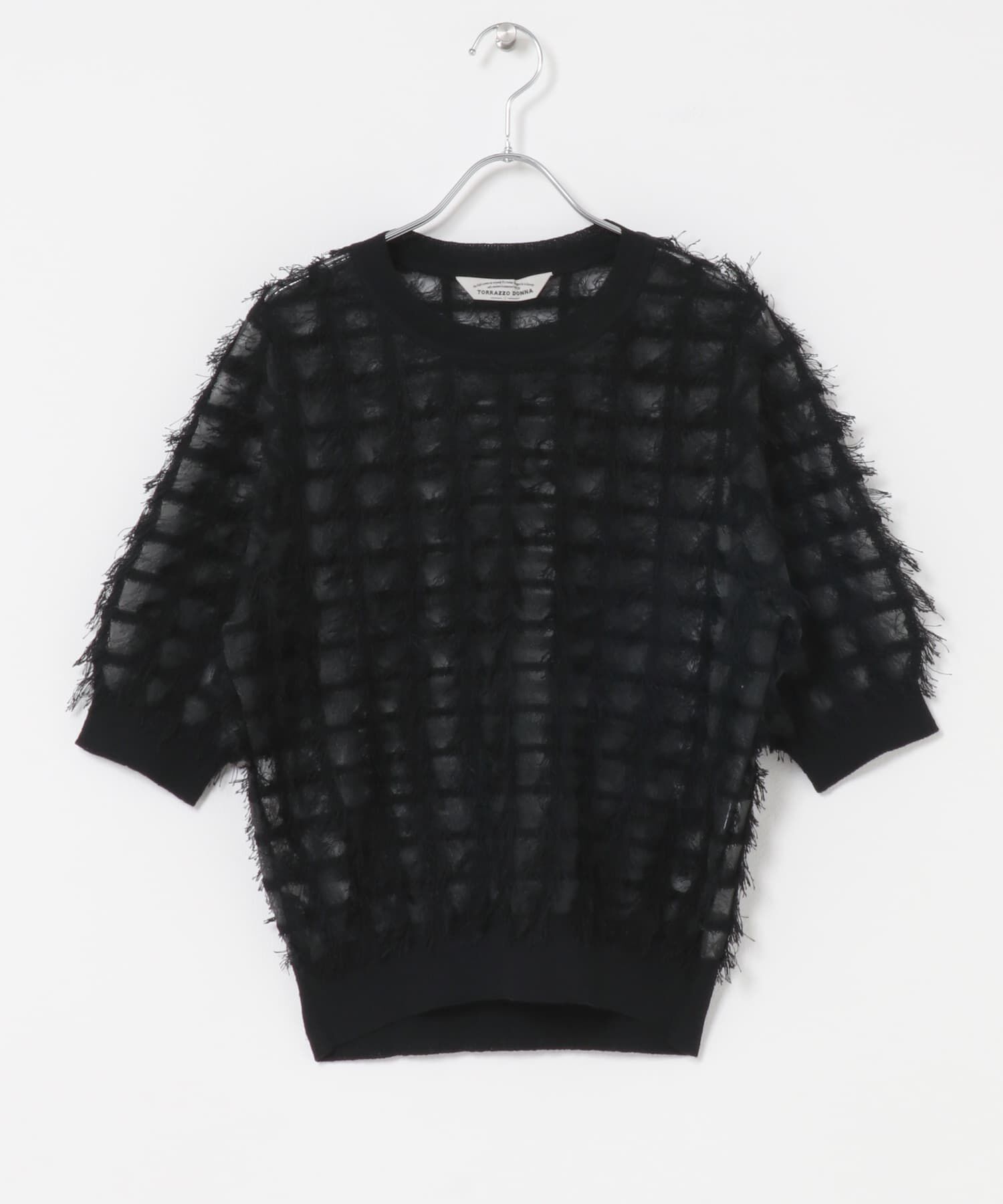 URBAN RESEARCH ROSSO「Torrazzo Donna　SHEER SHAGGY TOP」|ニット・セーター|ブラック