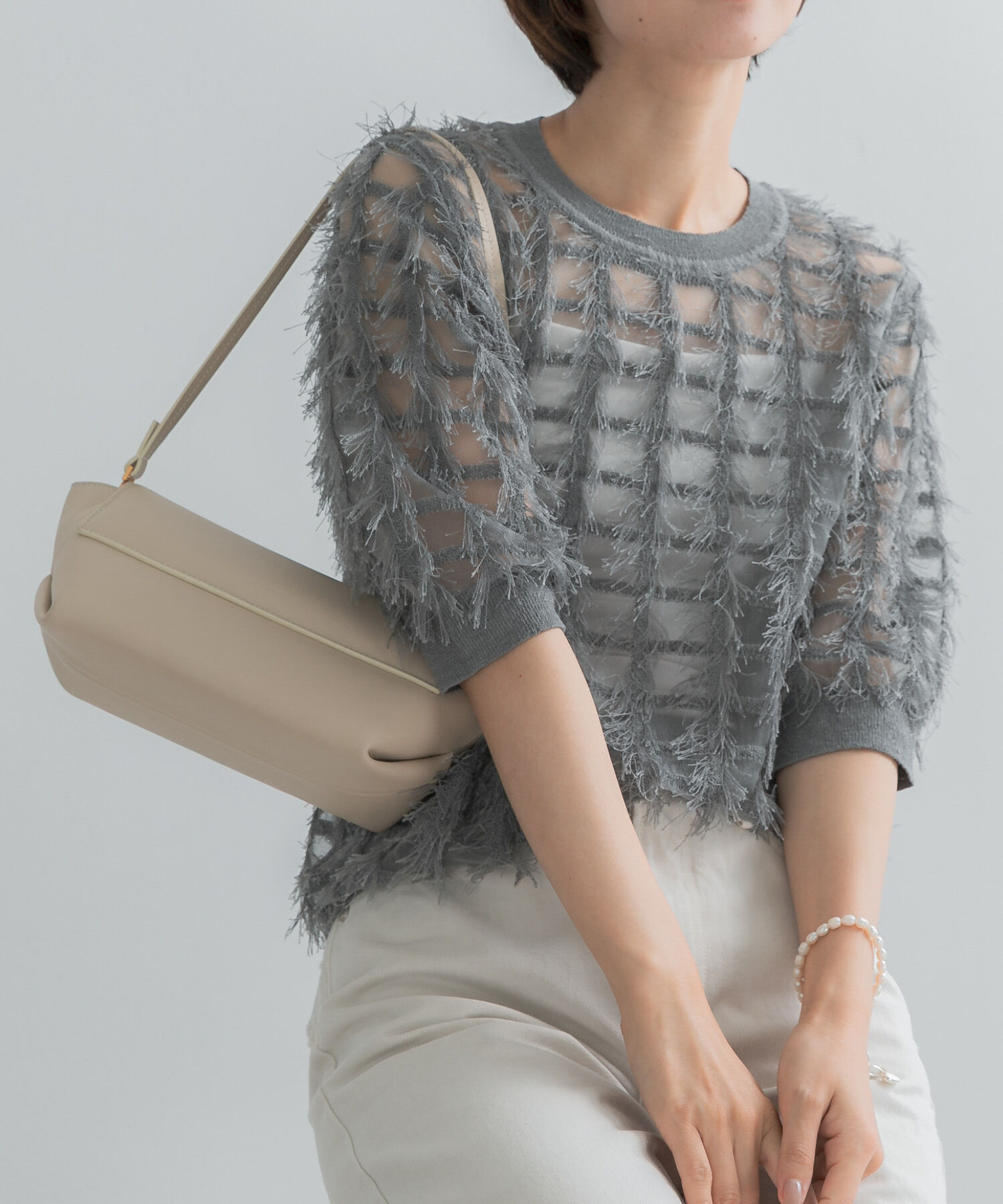 URBAN RESEARCH ROSSO「Torrazzo Donna　SHEER SHAGGY TOP」|ニット・セーター|