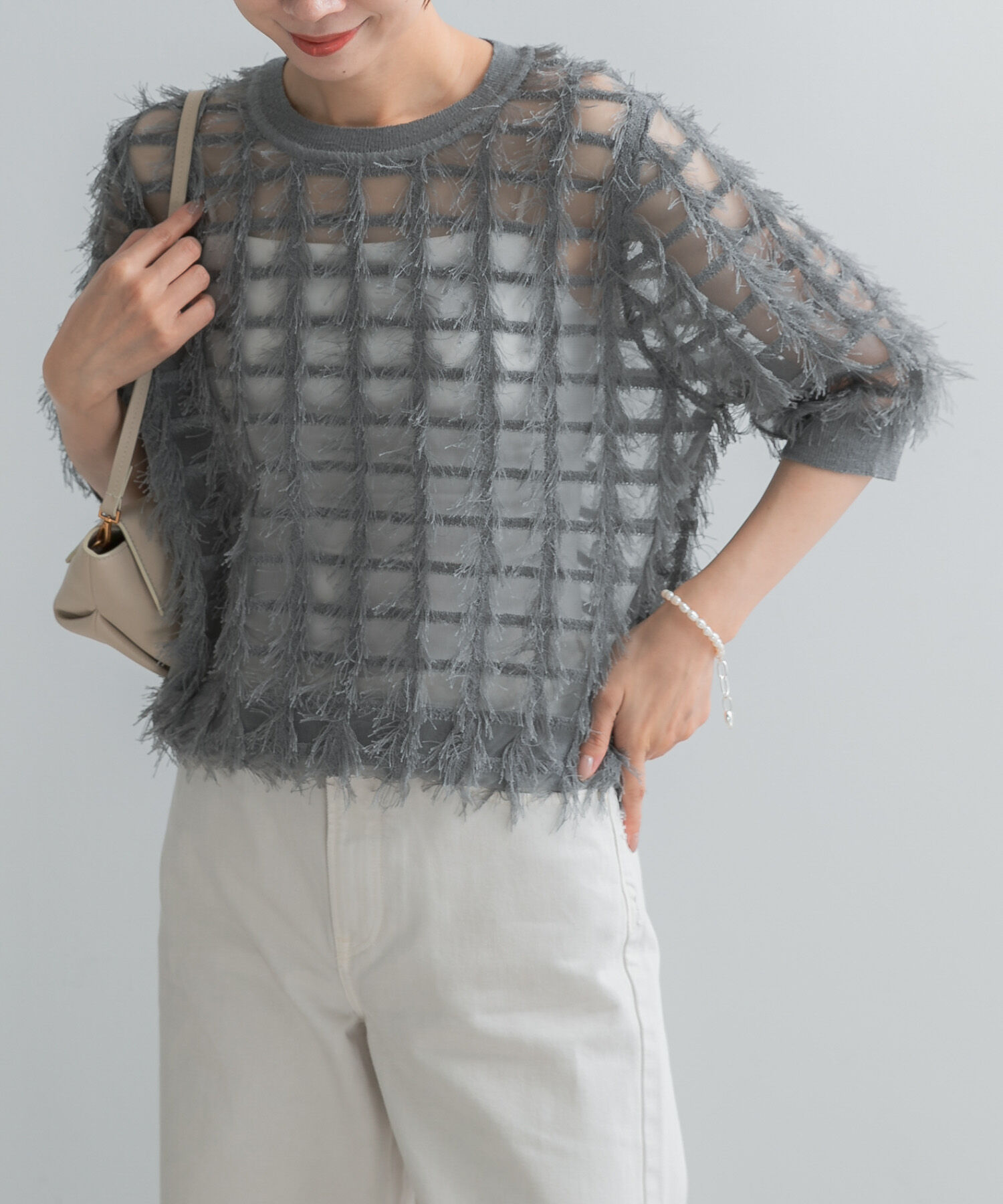 URBAN RESEARCH ROSSO「Torrazzo Donna　SHEER SHAGGY TOP」|ニット・セーター|