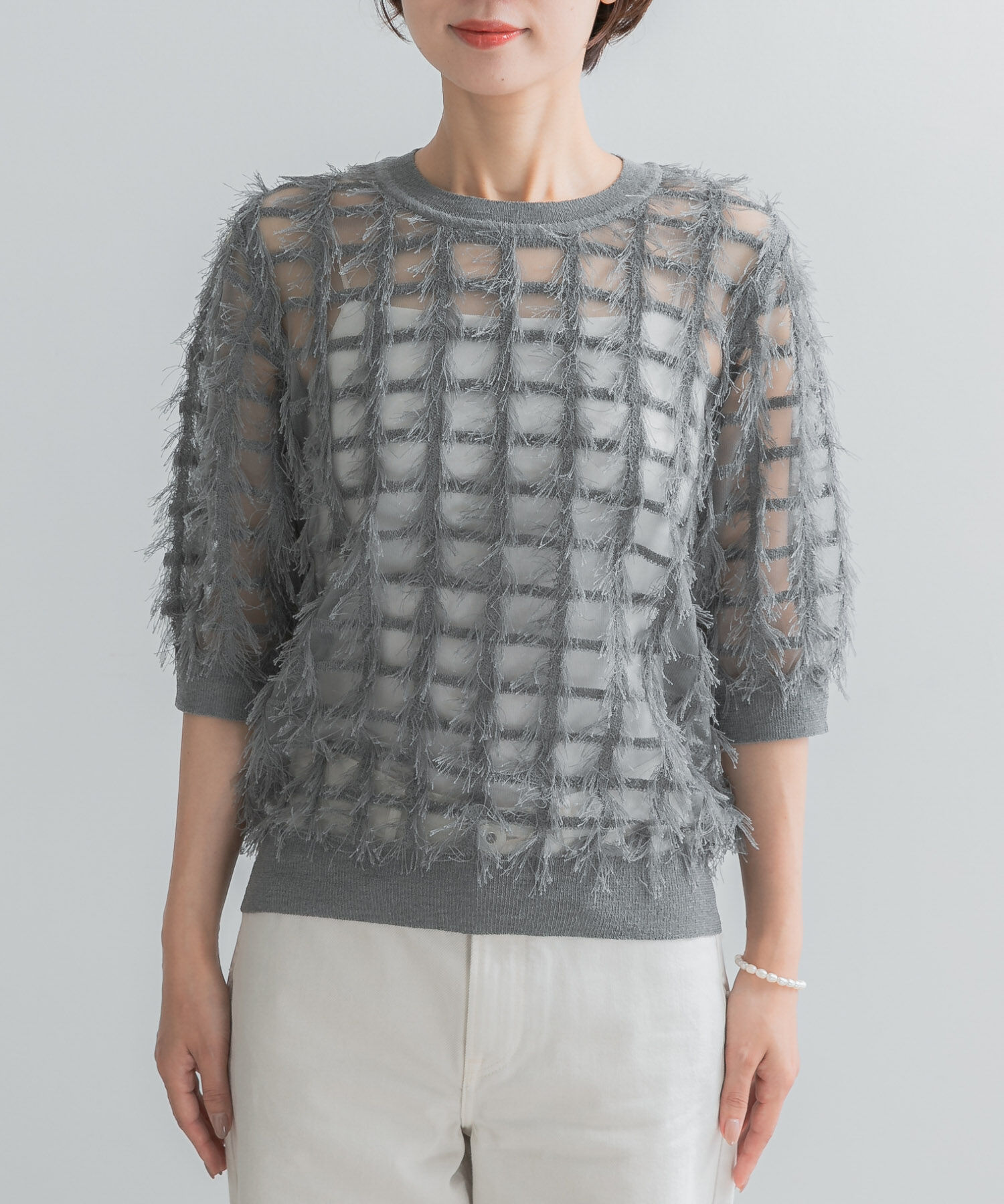 URBAN RESEARCH ROSSO「Torrazzo Donna　SHEER SHAGGY TOP」|ニット・セーター|