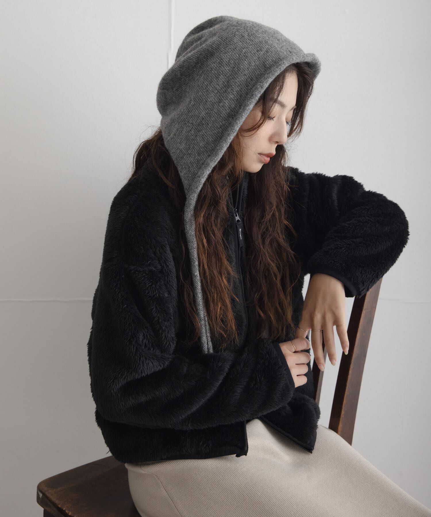 Sonny Label 「バブーシュカニット帽」|ニット帽|グレー