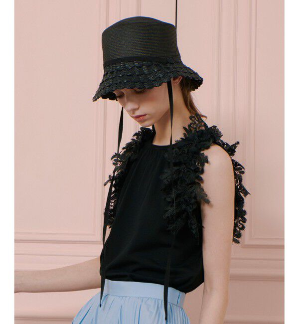 LOULOU WILLOUGHBY「【LOULOU WILLOUGHBY】スカラップブリムバケットハット」|ハット|