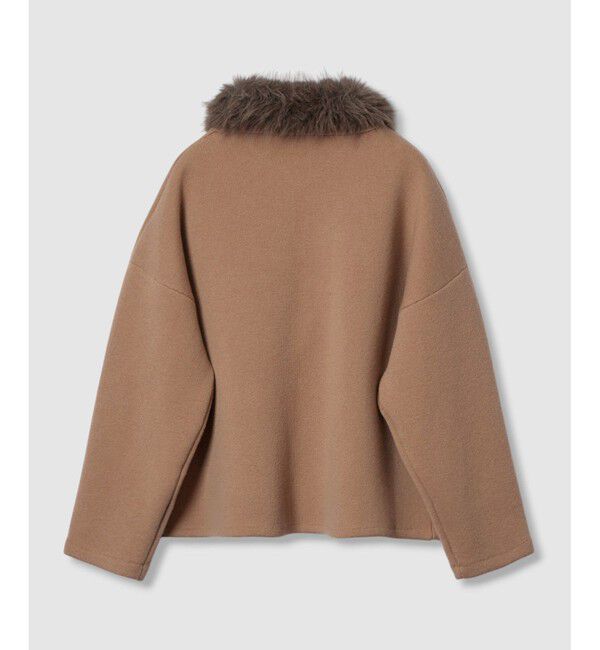 LOULOU WILLOUGHBY「【LOULOU WILLOUGHBY】ファー衿ニットショートコート」|ダッフルコート|
