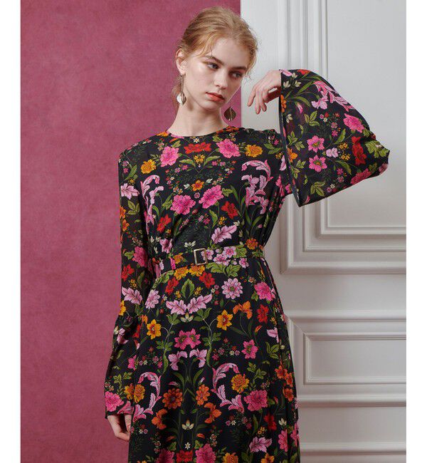 LOULOU WILLOUGHBY「【LOULOU WILLOUGHBY】シンメトリーフラワープリントワンピース」|ワンピース|
