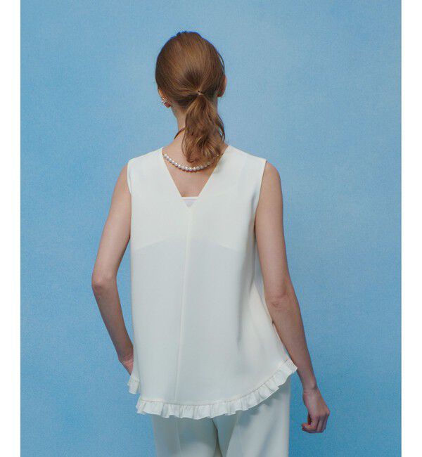 LOULOU WILLOUGHBY「【LOULOU WILLOUGHBY】パールネックレス付きフリルブラウス」|シャツ・ブラウス|