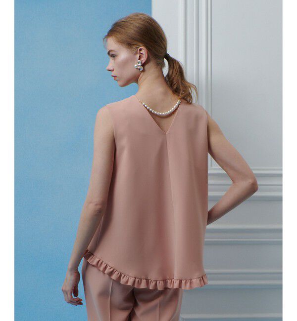 LOULOU WILLOUGHBY「【LOULOU WILLOUGHBY】パールネックレス付きフリルブラウス」|シャツ・ブラウス|