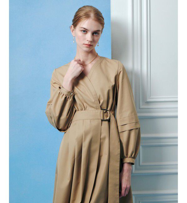 LOULOU WILLOUGHBY「【LOULOU WILLOUGHBY】バックルベルトカシュクールワンピース」|ワンピース|ベージュ