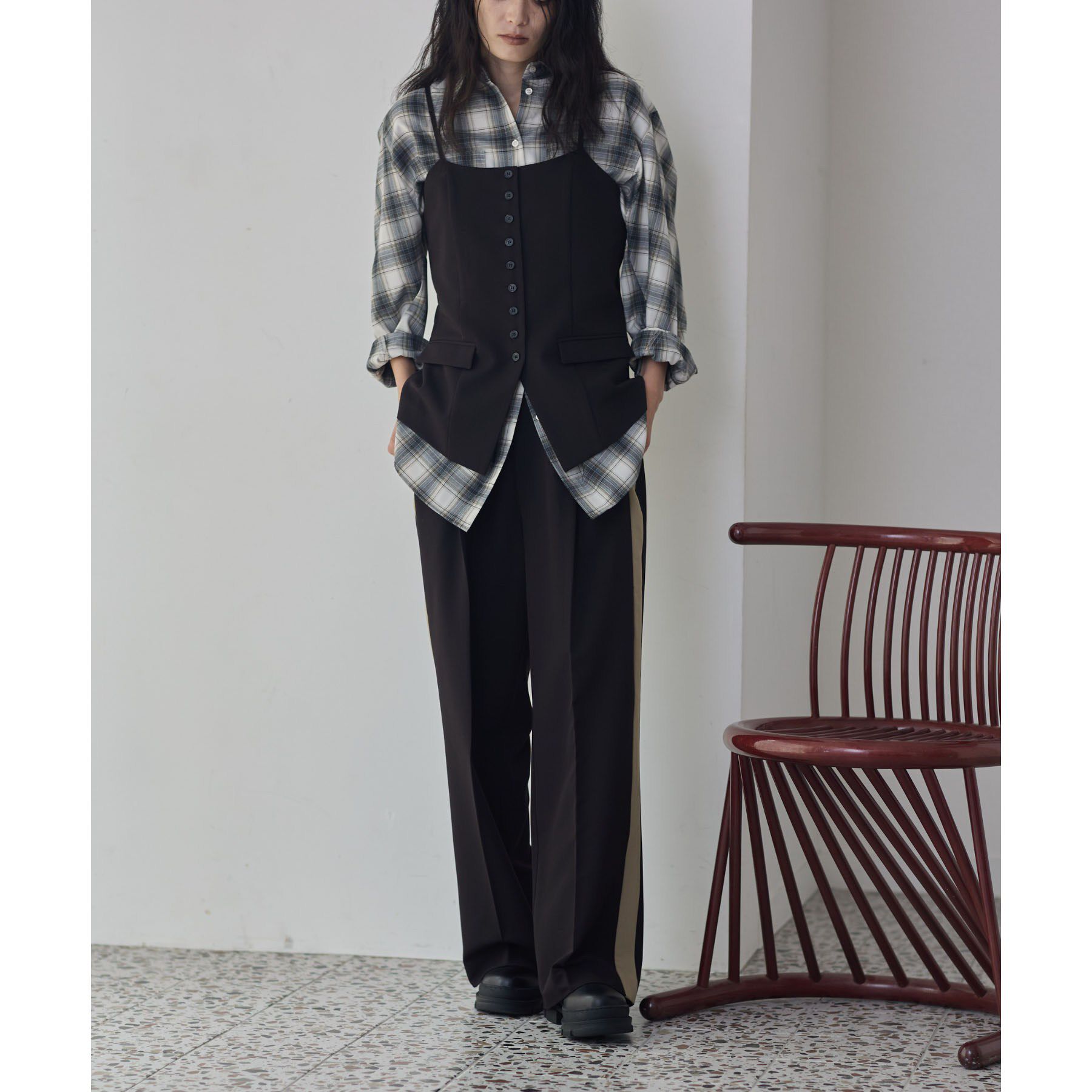 GALLEST「Comfy Slacks｜イージーサイドラインワイドパンツ【LIVE紹介／上枝みどりさん着用／通勤】」|その他|
