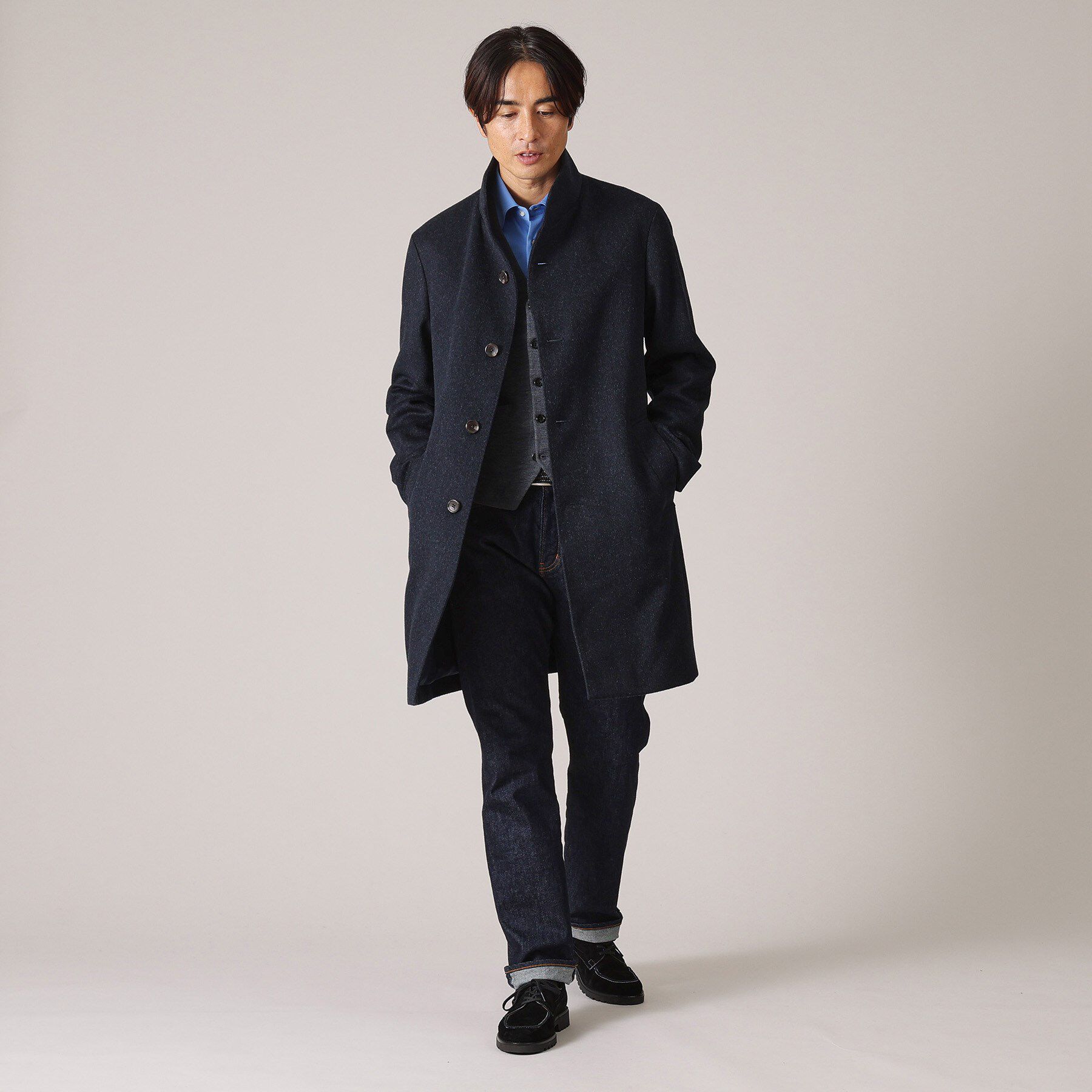 TAKEO KIKUCHI「【ウールカシミヤブレンド】ビーバー調 スタンドカラー コート」|その他|