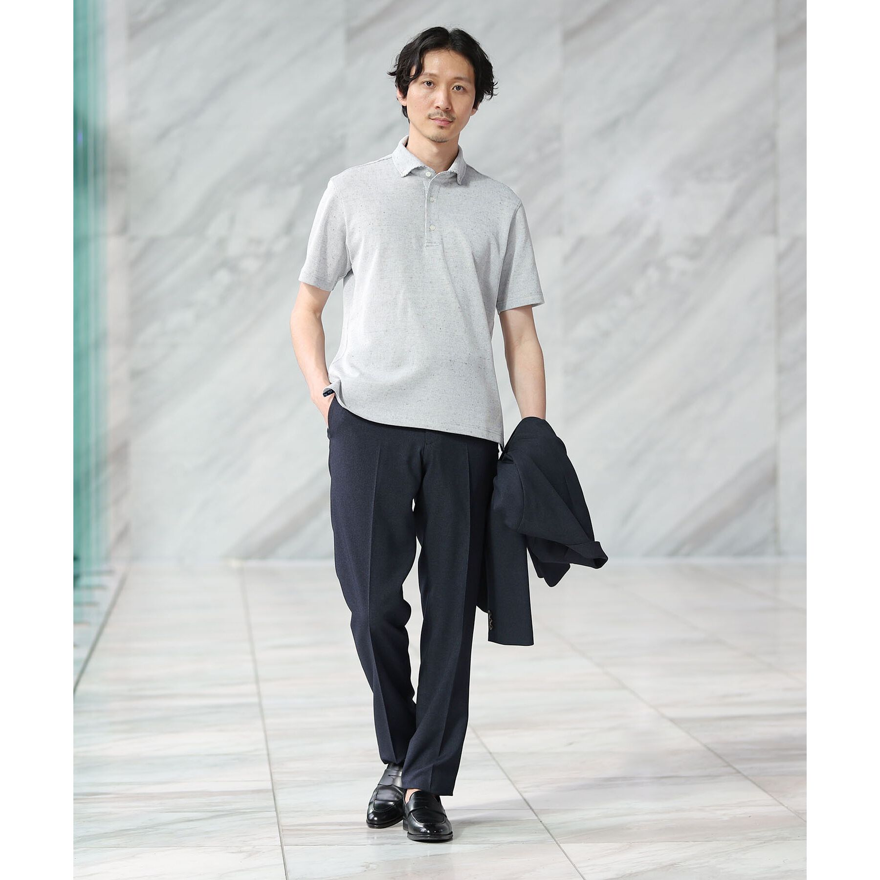 TAKEO KIKUCHI「【ON/OFF対応】メランジ シャークスキン ストレッチ パンツ / セットアップ」|その他|