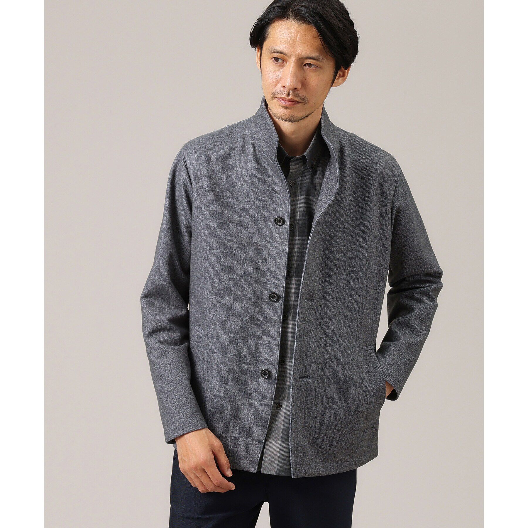 TAKEO KIKUCHI「【DOWN FABRIC】ダウンファブリック スタンドカラーブルゾン」|ブルゾン・スタジャン|