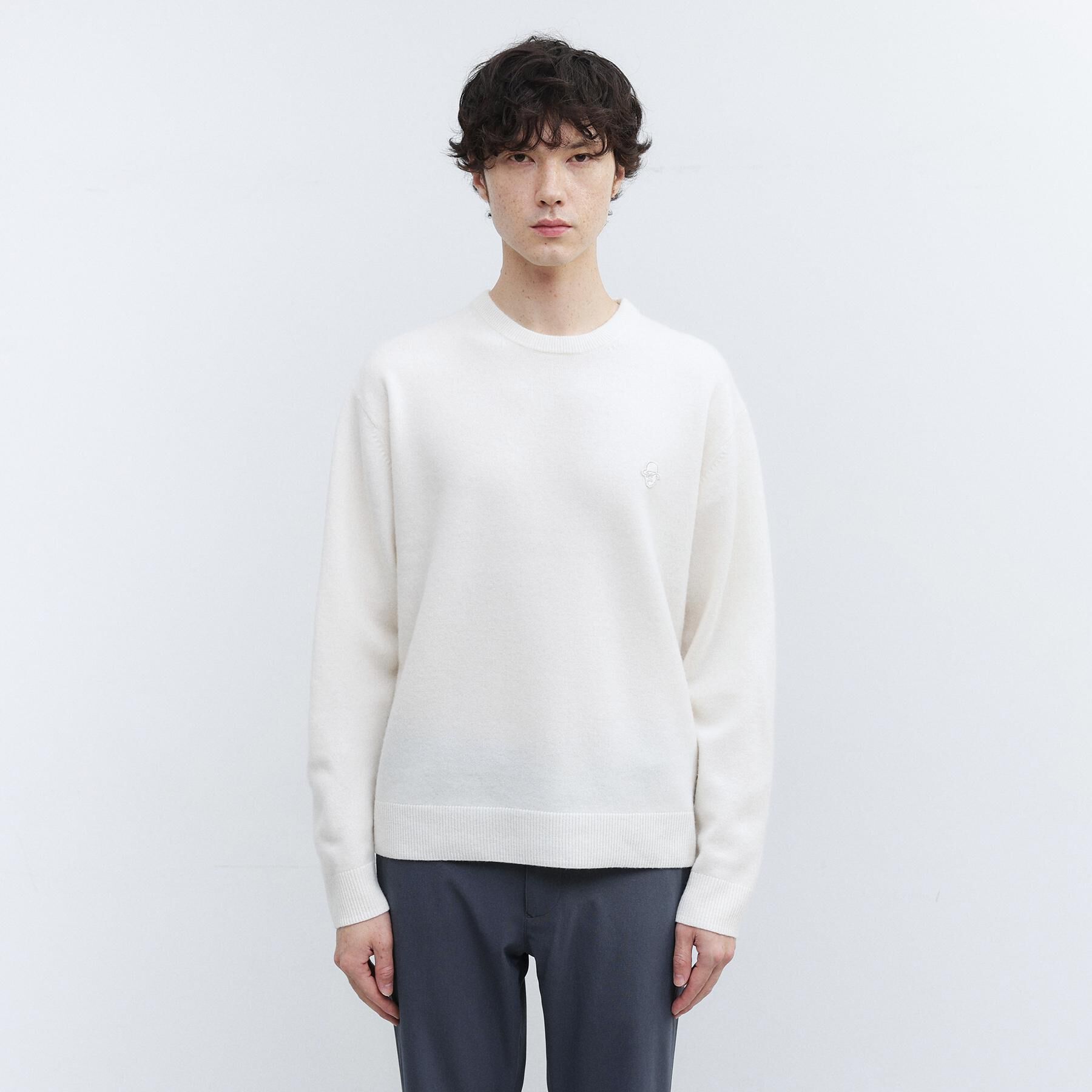TAKEO KIKUCHI「【Air Palette Knit】ワンポイント カラーニット プルオーバー」|ニット・セーター|