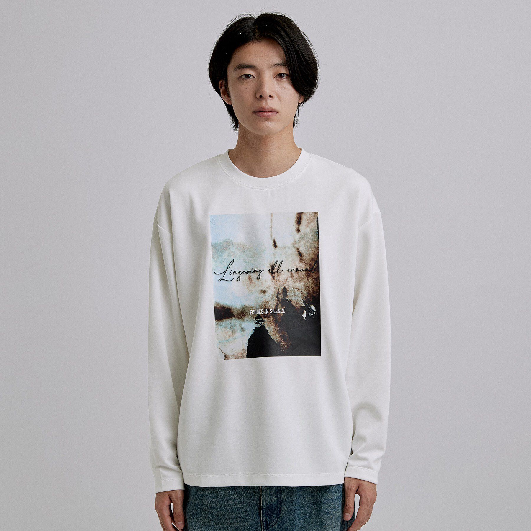 tk.TAKEO KIKUCHI「アートグラフィック ブラシ刺繍長袖Tシャツ」|Tシャツ・カットソー|