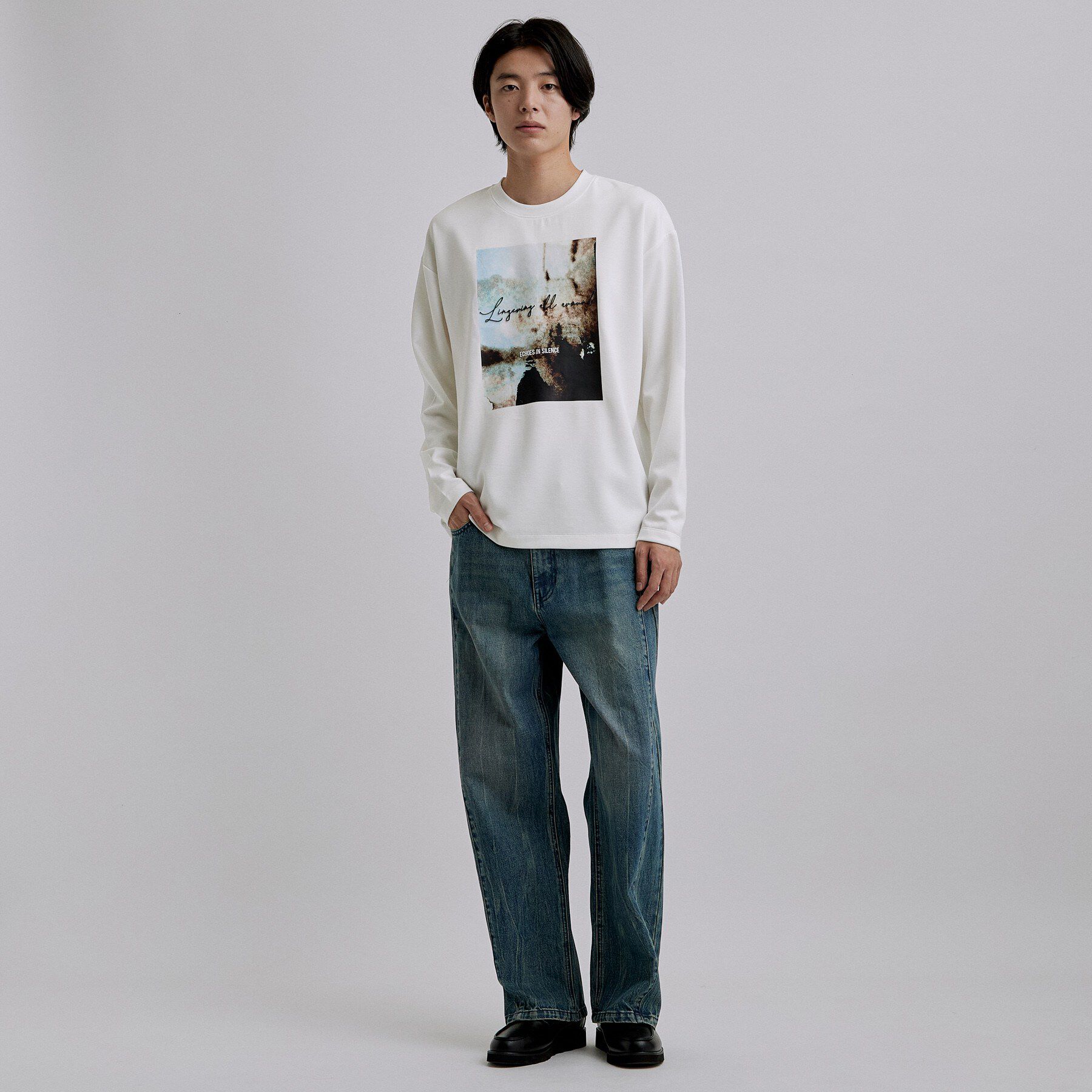 tk.TAKEO KIKUCHI「アートグラフィック ブラシ刺繍長袖Tシャツ」|Tシャツ・カットソー|