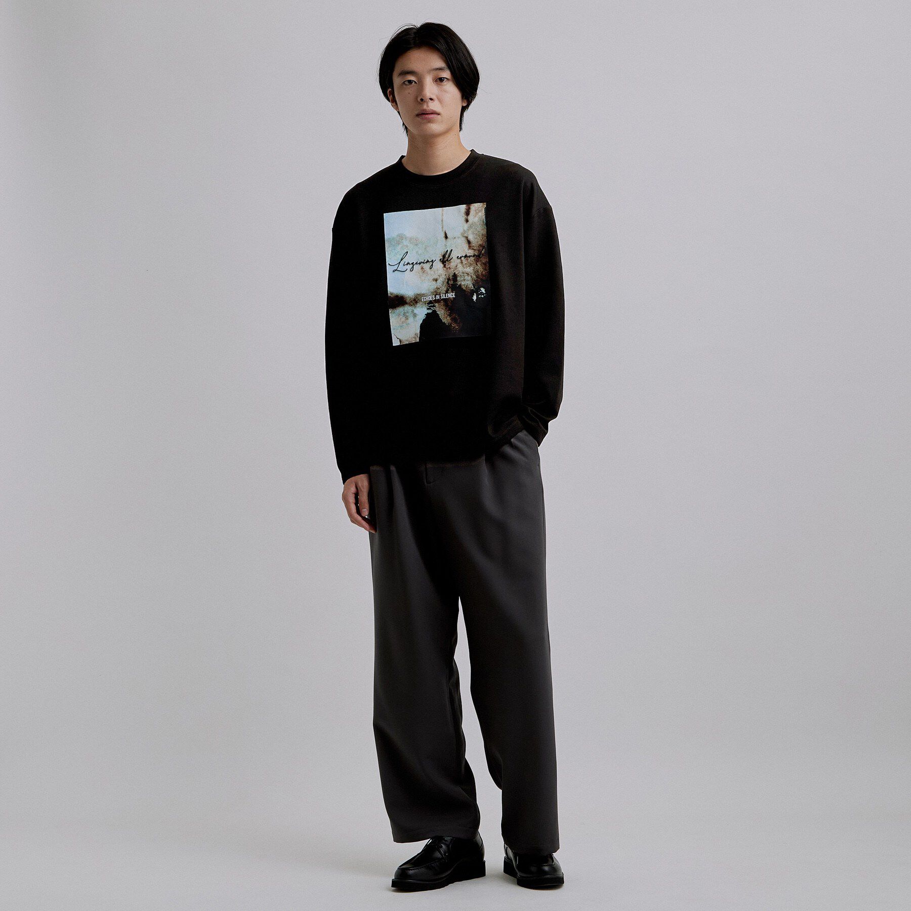tk.TAKEO KIKUCHI「アートグラフィック ブラシ刺繍長袖Tシャツ」|Tシャツ・カットソー|