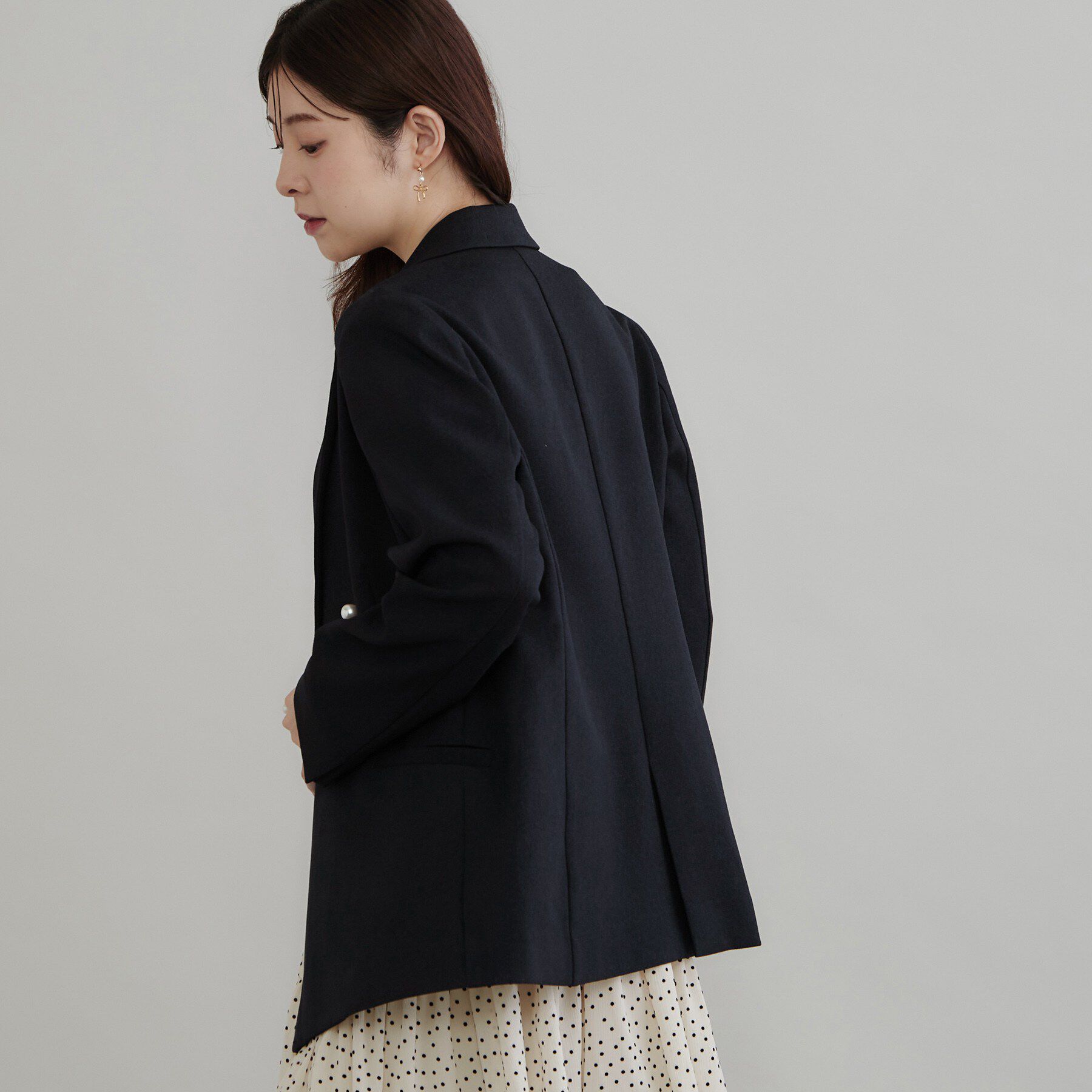 Couture broach「【マシンウォッシャブル・イージーケア】パール風釦テーラードジャケット【毛玉になりにくい・セットアップ」|テーラードジャケット|