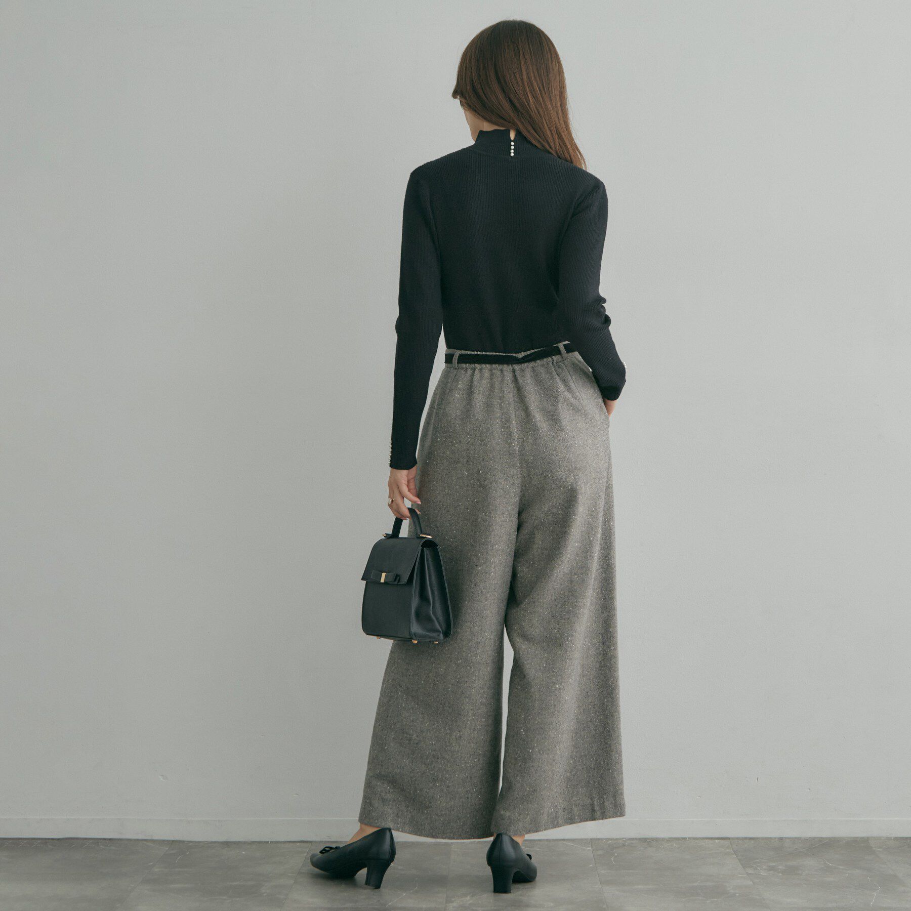 Couture broach「【大人フェミニンのBASIC】パール調リブニット【吸湿発熱・静電気防止・抗菌防臭・洗濯機可】」|ニット・セーター|
