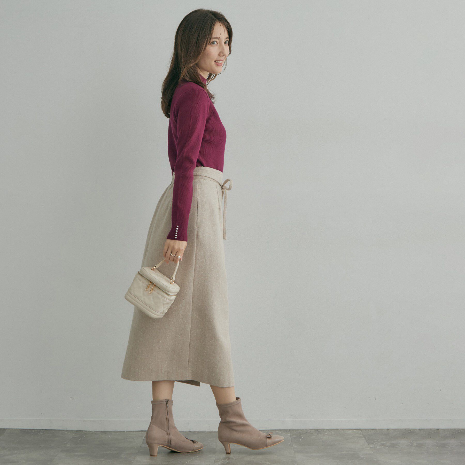 Couture broach「【大人フェミニンのBASIC】パール調リブニット【吸湿発熱・静電気防止・抗菌防臭・洗濯機可】」|ニット・セーター|