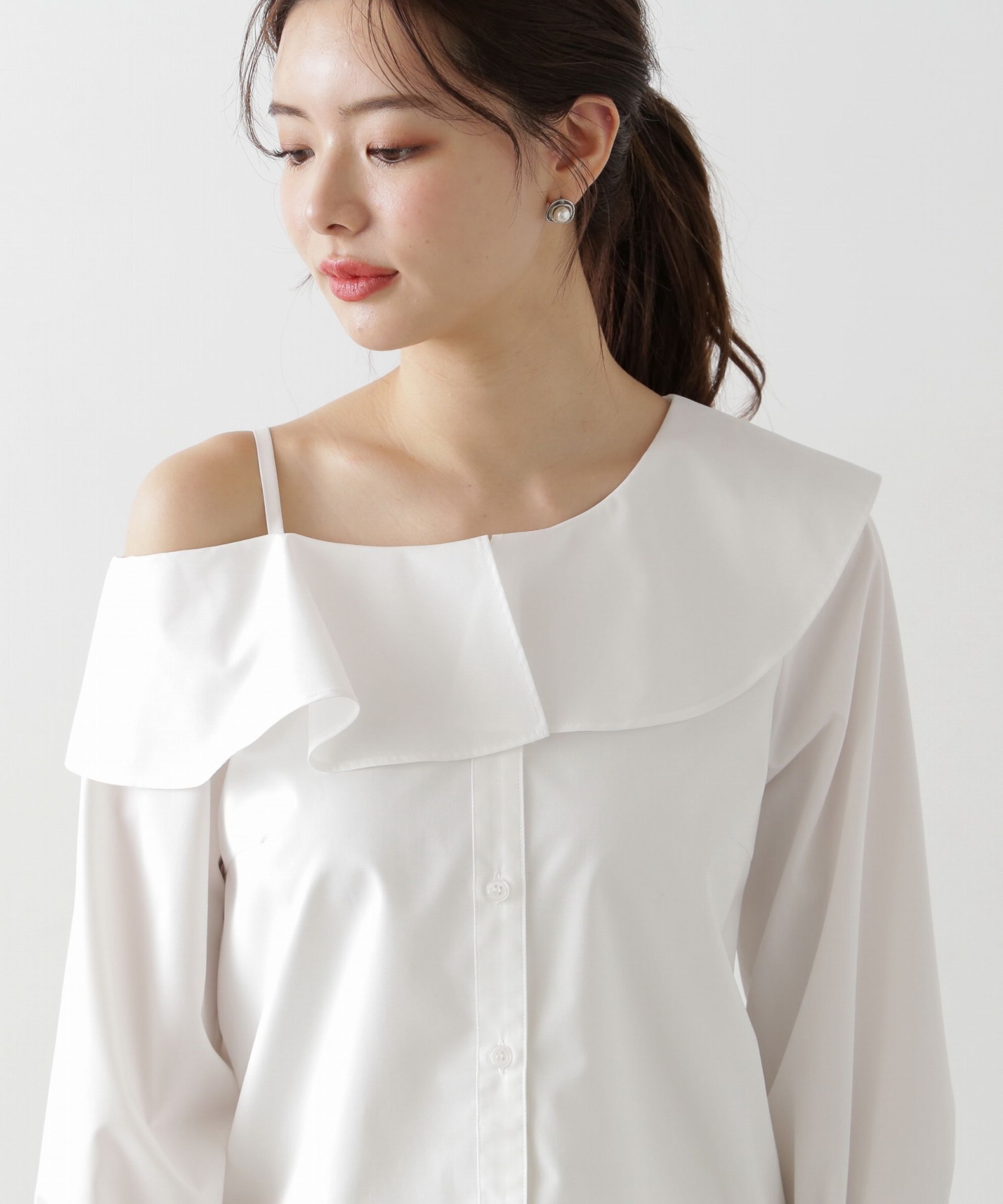 PROPORTION BODY DRESSING「アシメフレアブラウス」|シャツ・ブラウス|