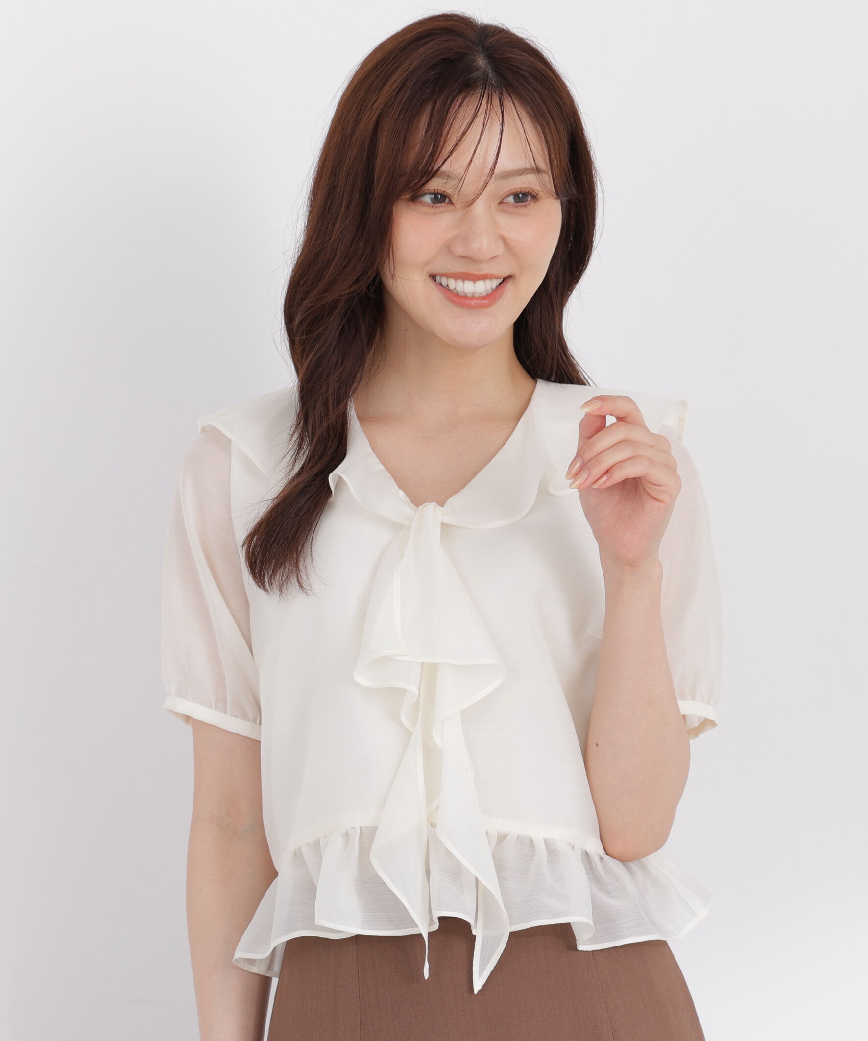 PROPORTION BODY DRESSING「ラッフルブラウス」|シャツ・ブラウス|エクリュ1