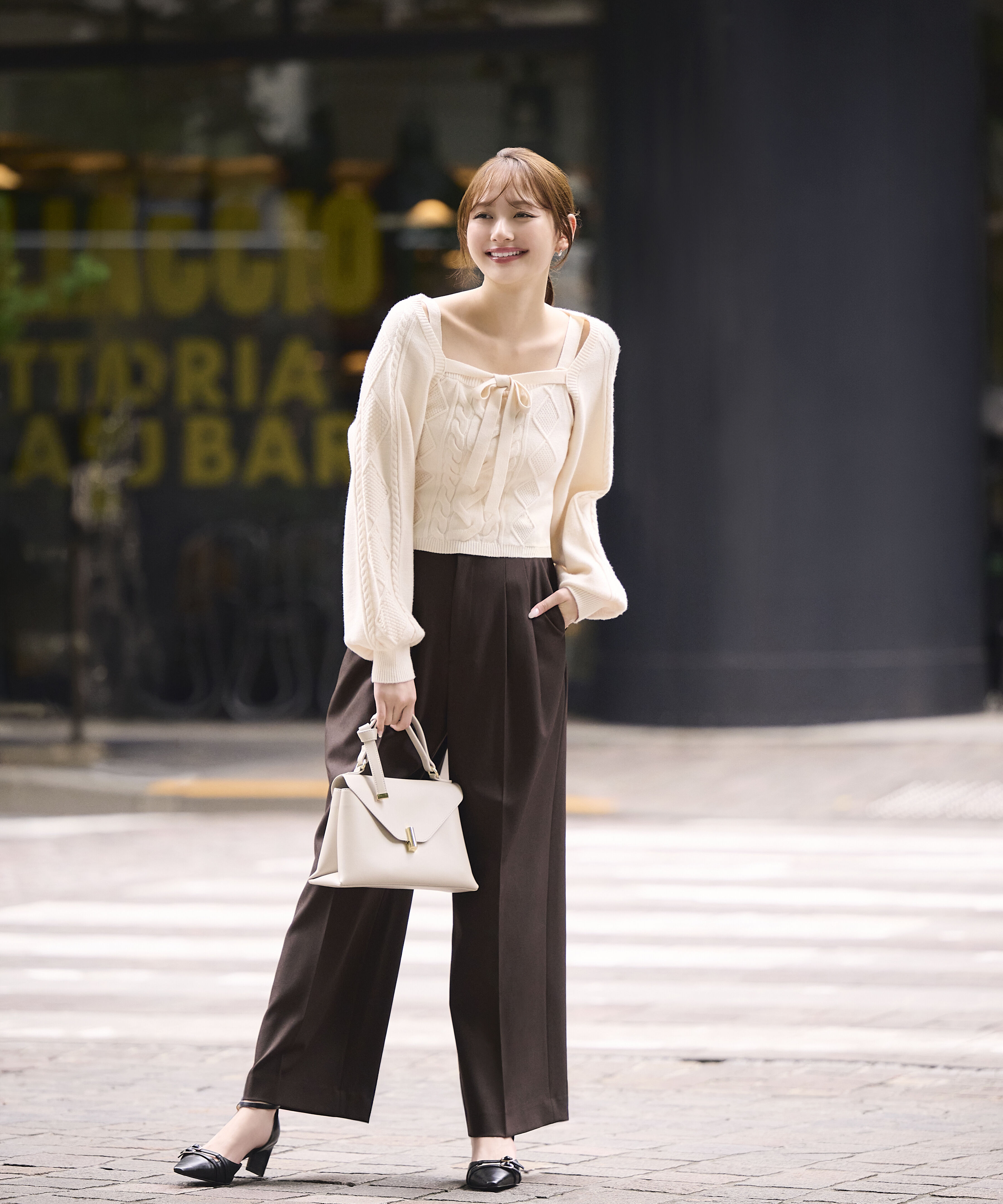 PROPORTION BODY DRESSING「Wブレストワイドパンツ 26AW」|その他|ブラウン