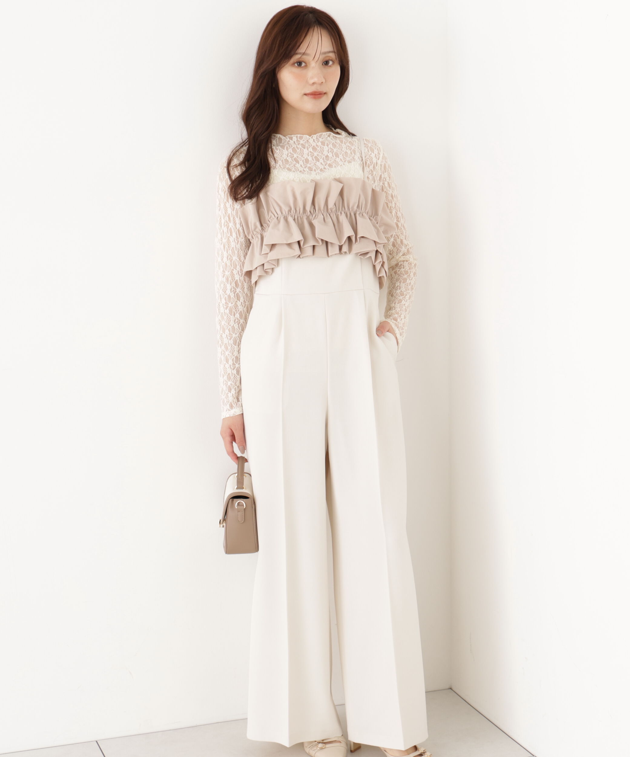 PROPORTION BODY DRESSING「フリルカラーオールインワン 26AW」|ワンピース|ライトベージ