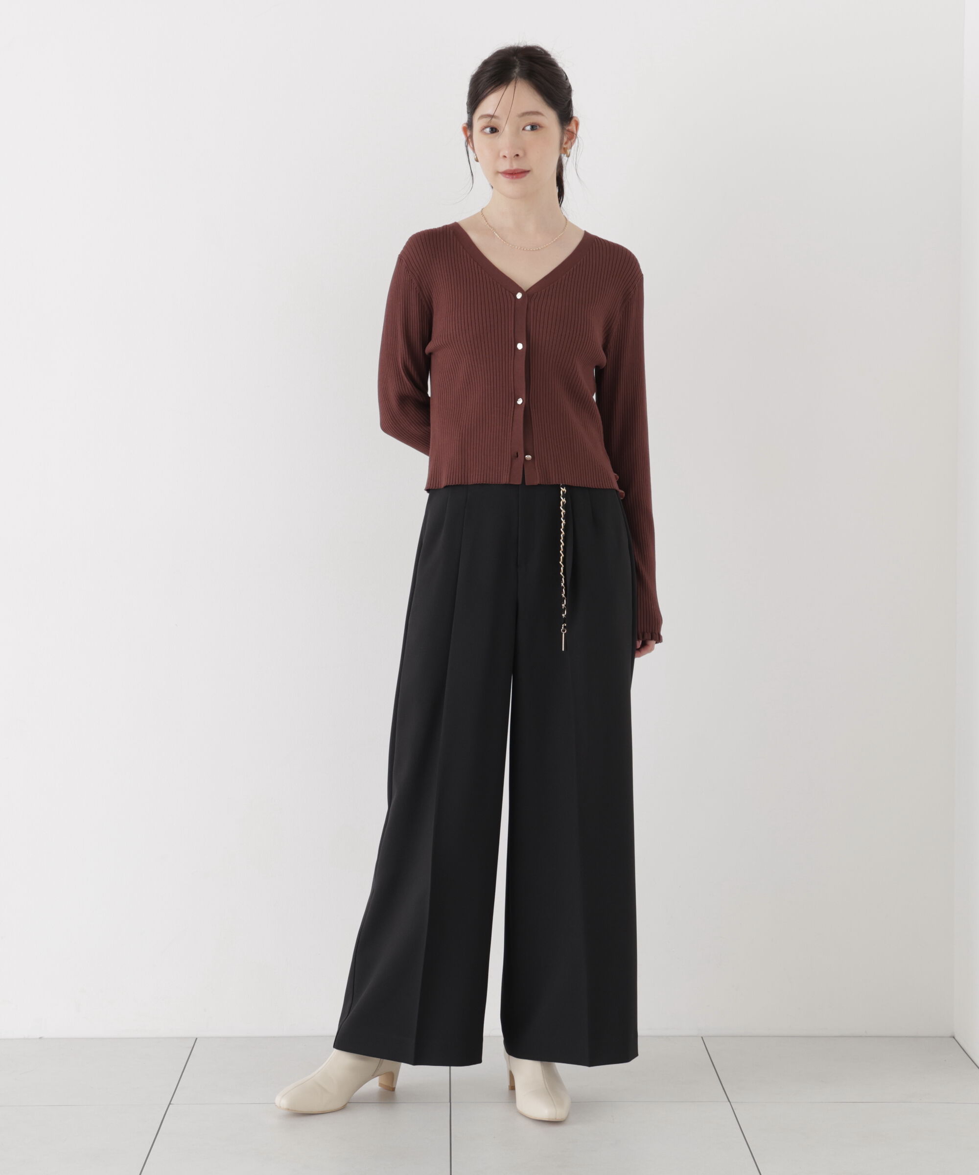 PROPORTION BODY DRESSING「チェーンベルト付きワイドパンツ」|その他|