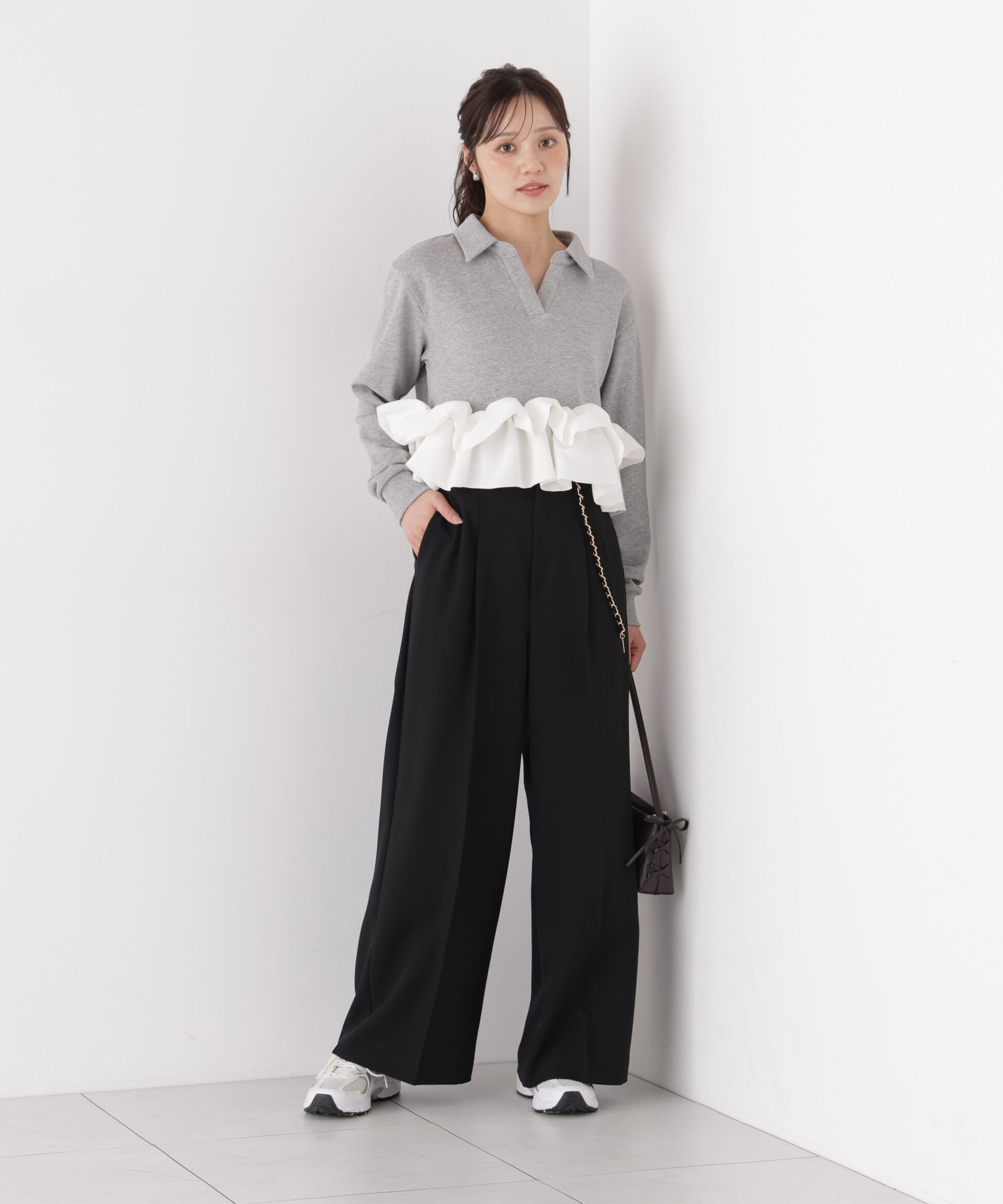 PROPORTION BODY DRESSING「チェーンベルト付きワイドパンツ」|その他|