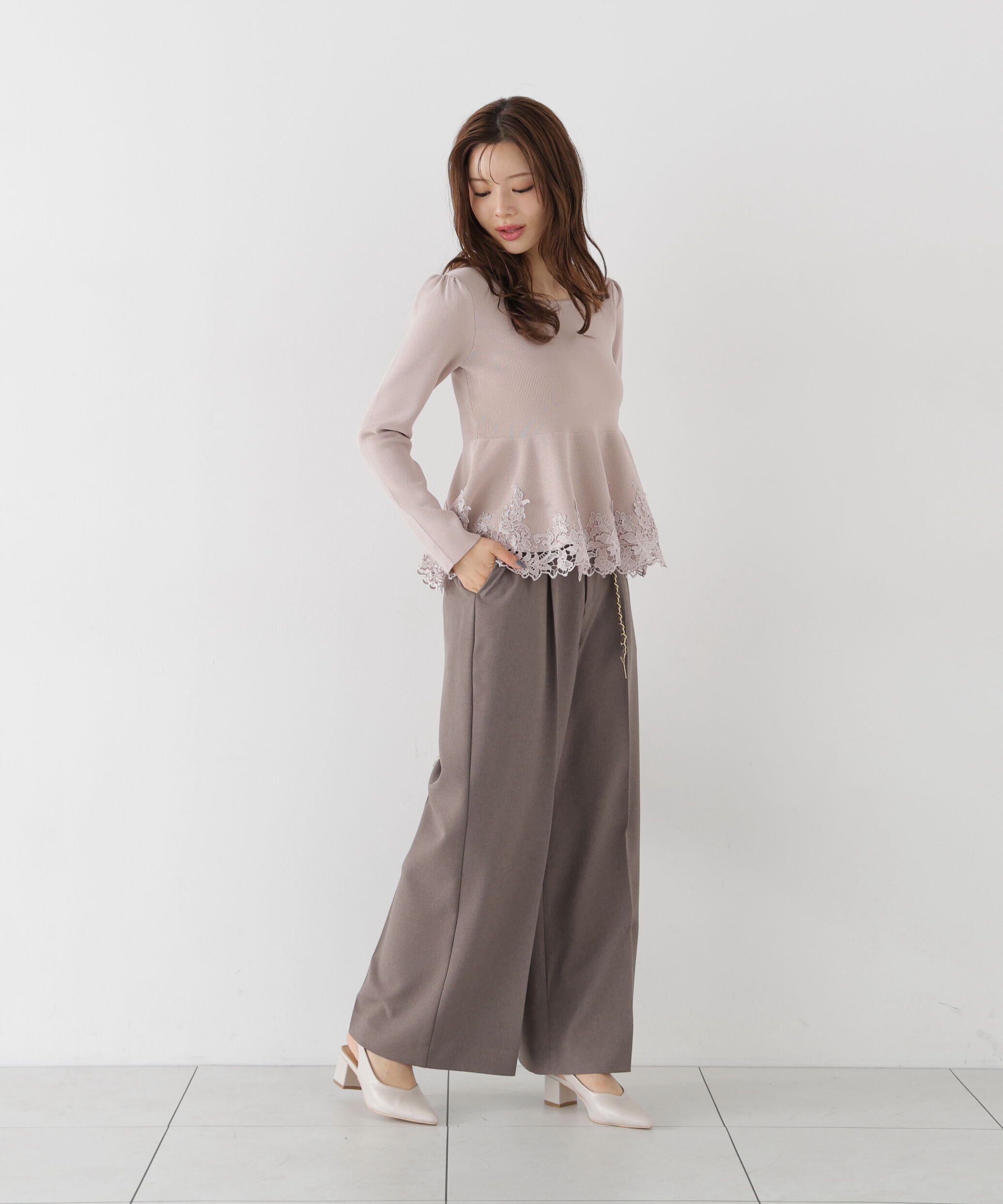PROPORTION BODY DRESSING「チェーンベルト付きワイドパンツ」|その他|