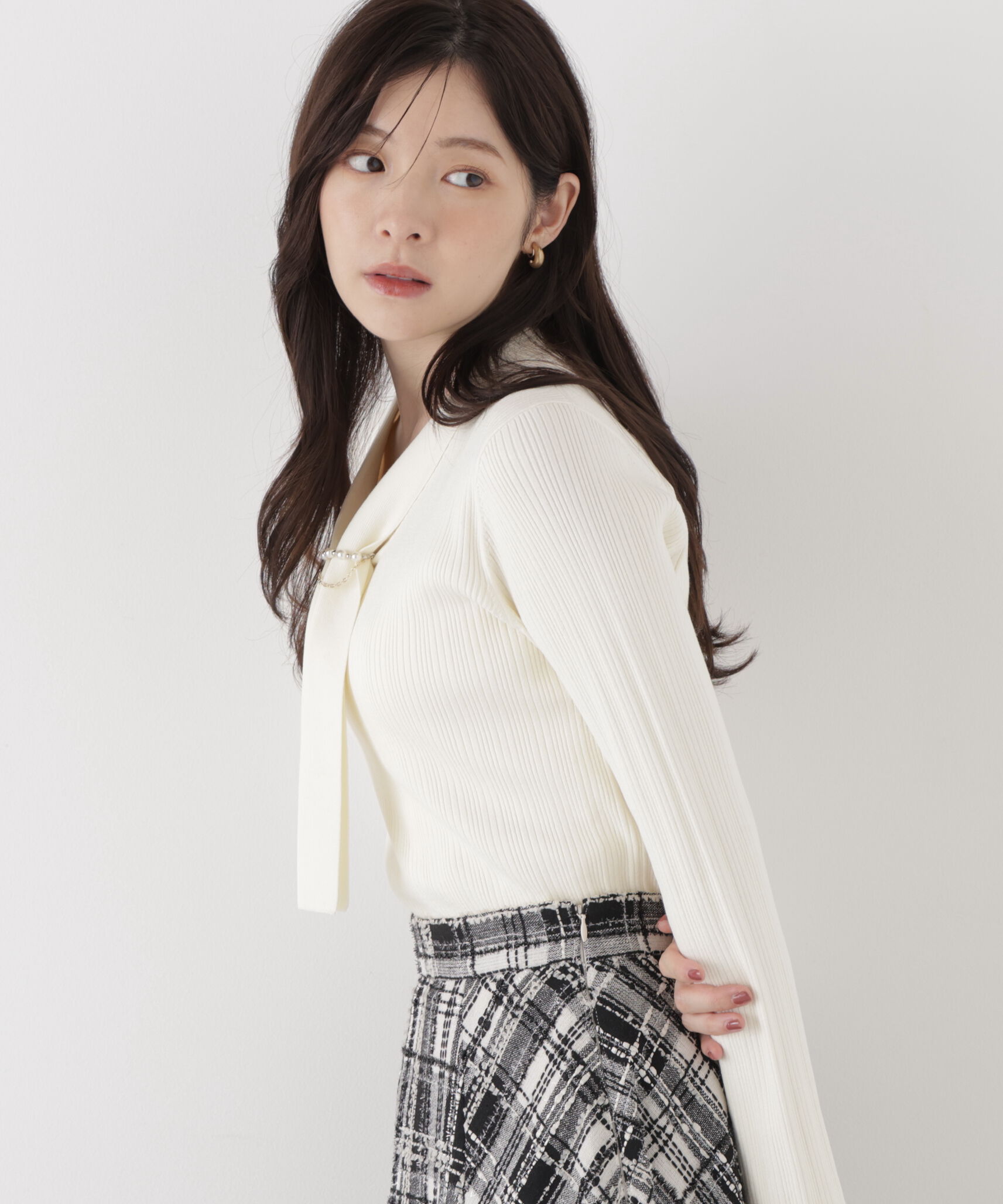 PROPORTION BODY DRESSING「チェーン付きボウタイニット」|ニット・セーター|