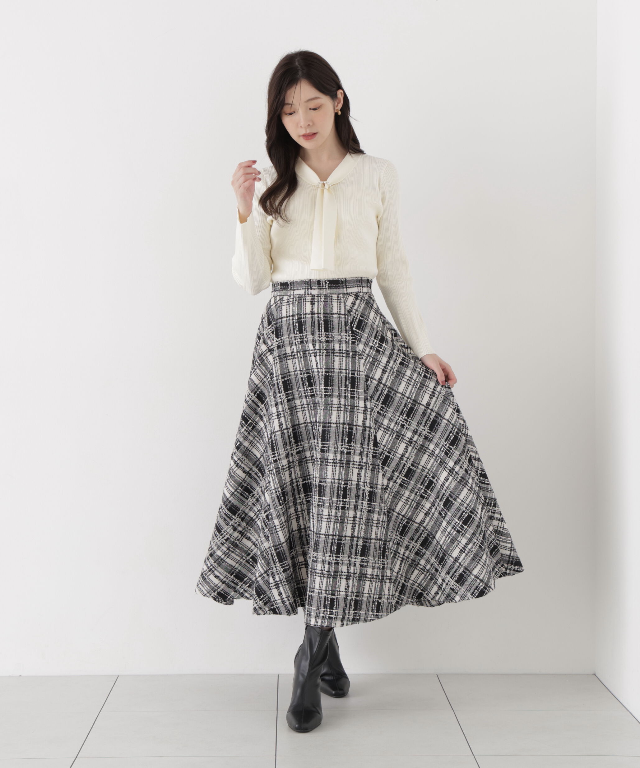PROPORTION BODY DRESSING「チェーン付きボウタイニット」|ニット・セーター|