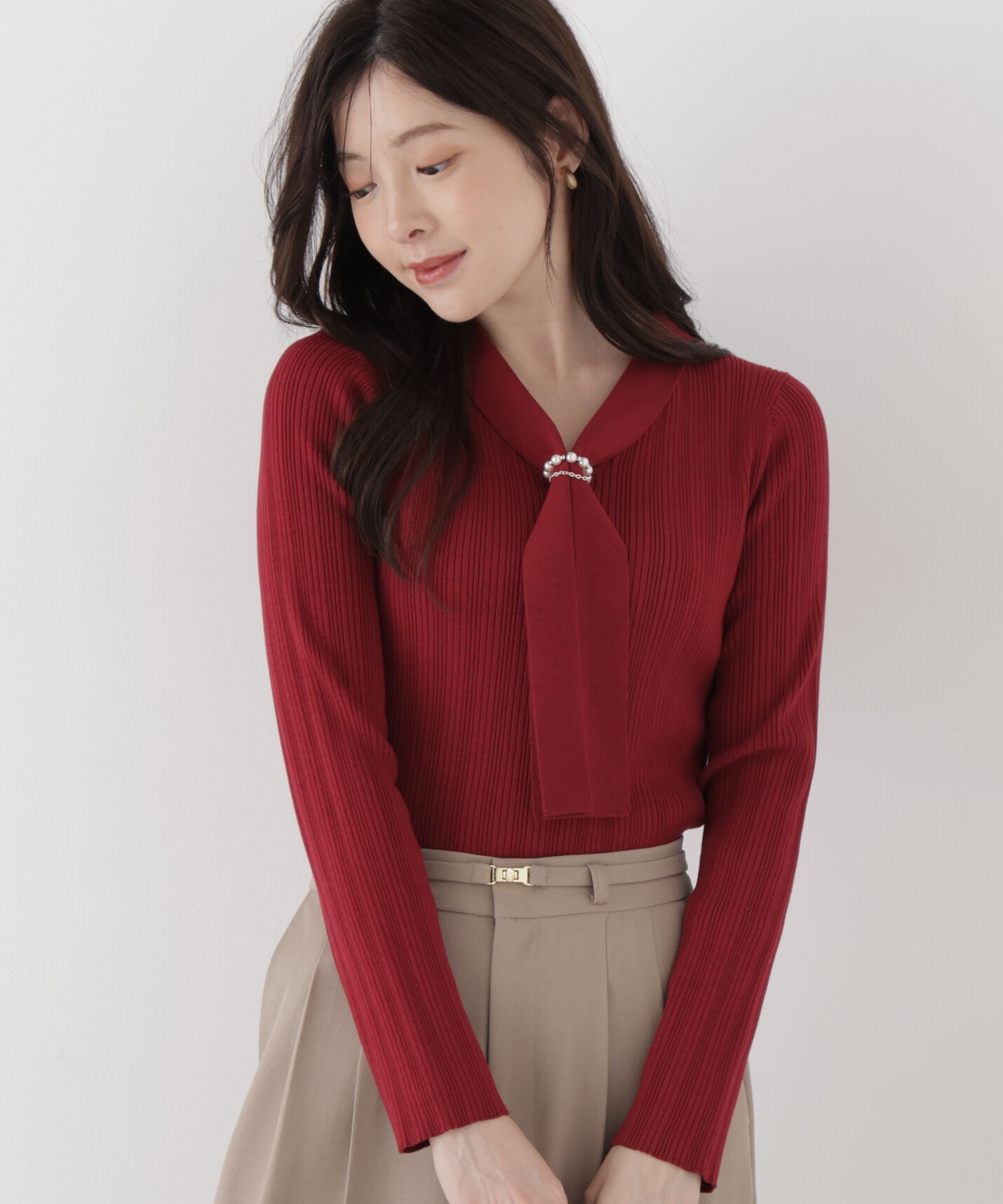 PROPORTION BODY DRESSING「チェーン付きボウタイニット」|ニット・セーター|