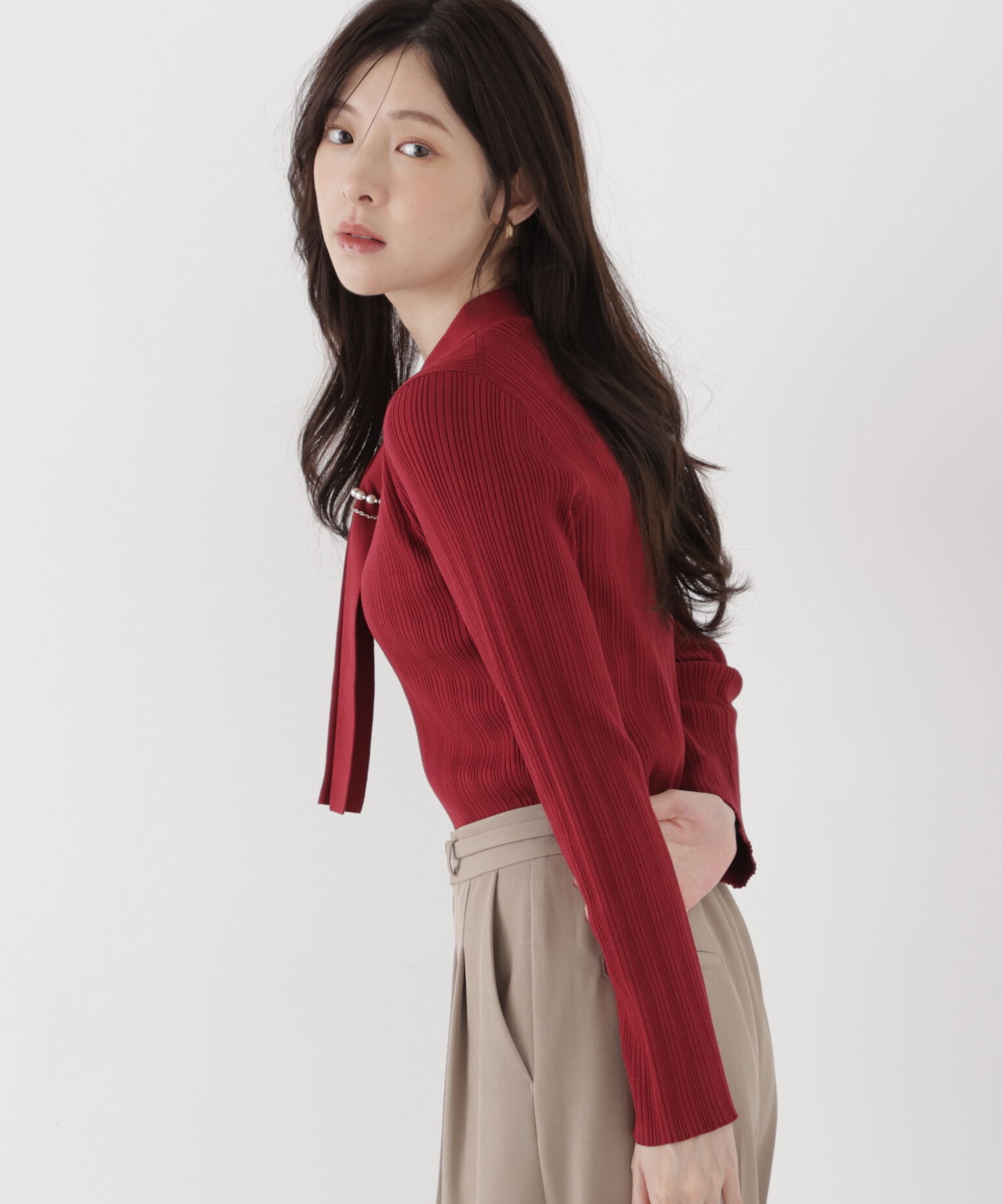 PROPORTION BODY DRESSING「チェーン付きボウタイニット」|ニット・セーター|