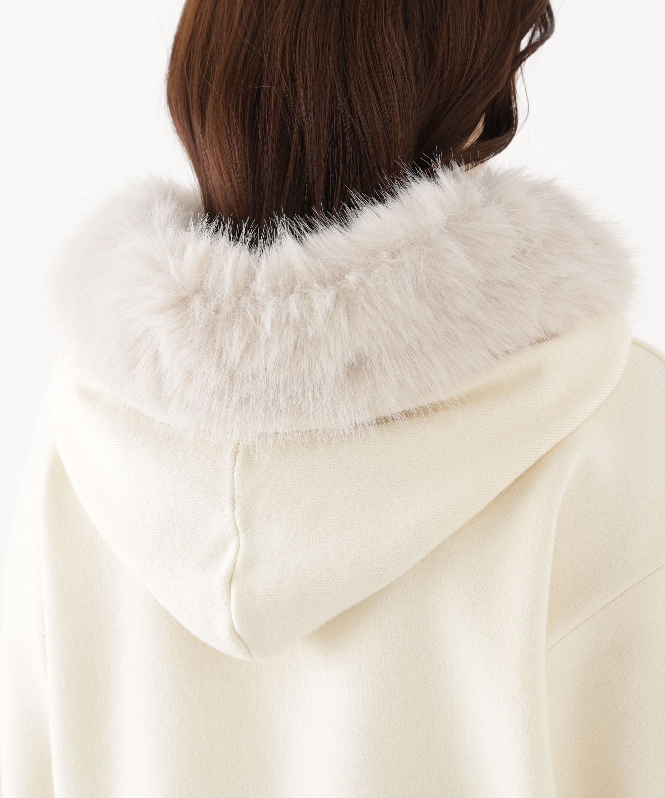 PROPORTION BODY DRESSING「フェイクファー付きニットパーカー 26AW」|ニット・セーター|
