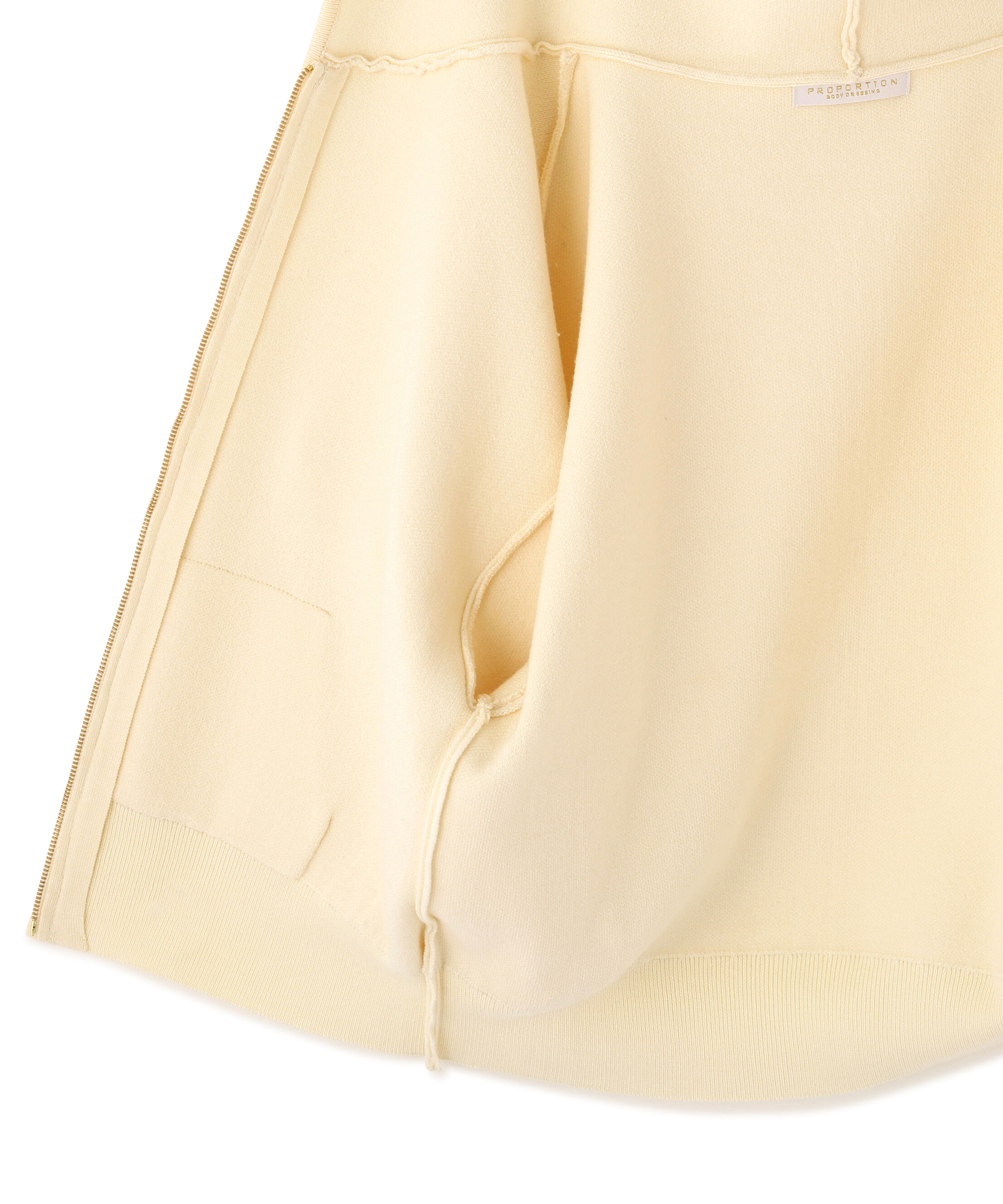 PROPORTION BODY DRESSING「フェイクファー付きニットパーカー 26AW」|ニット・セーター|